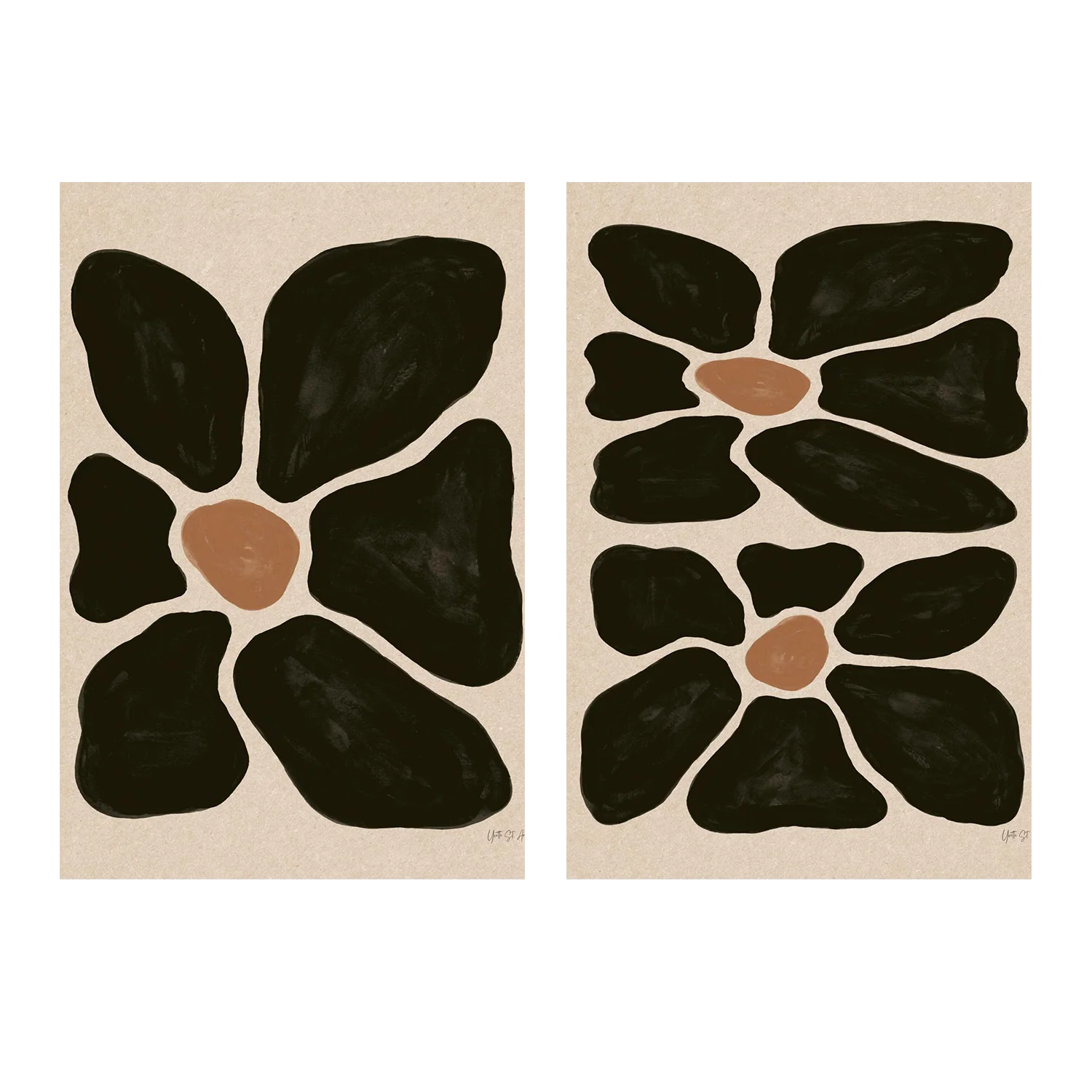 Mod Floral, Style A & B, Set Of 2