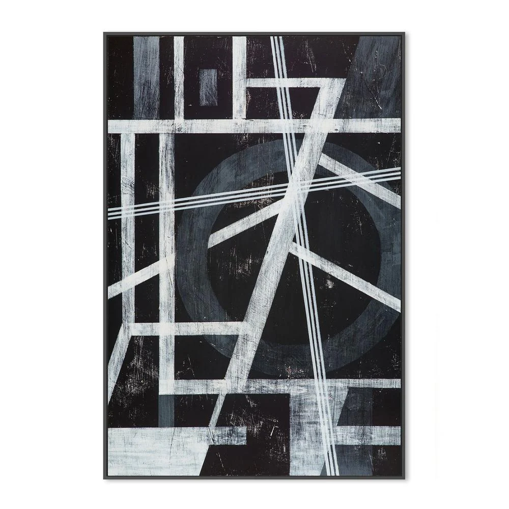 Monochrome Angles, Style C, Hand-Painted Canvas - Image 3
