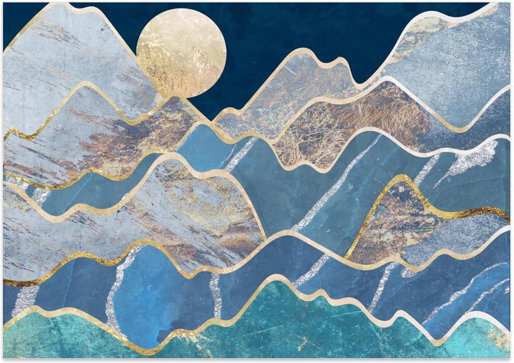Moonlit mountains landscape