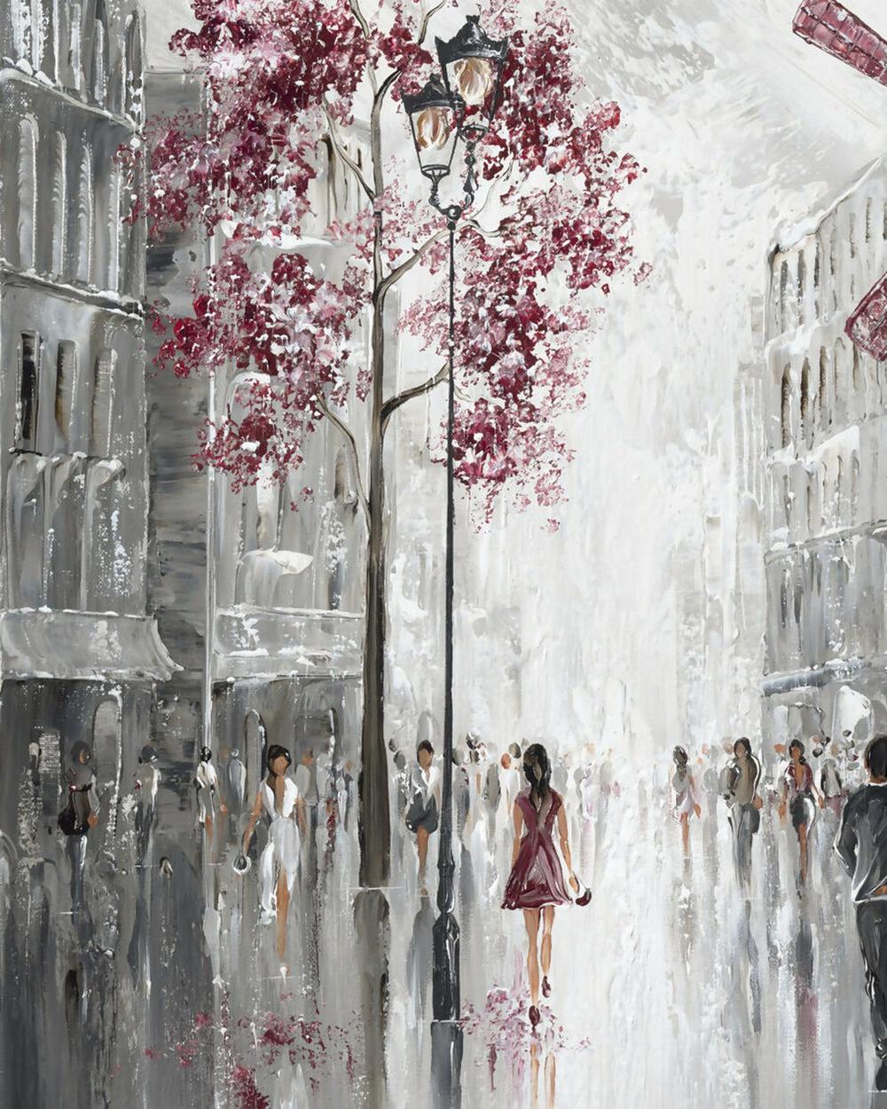 Moulin Rouge Streetscape , Original Hand-Painted Canvas By Isabella Karolewicz - Image 4