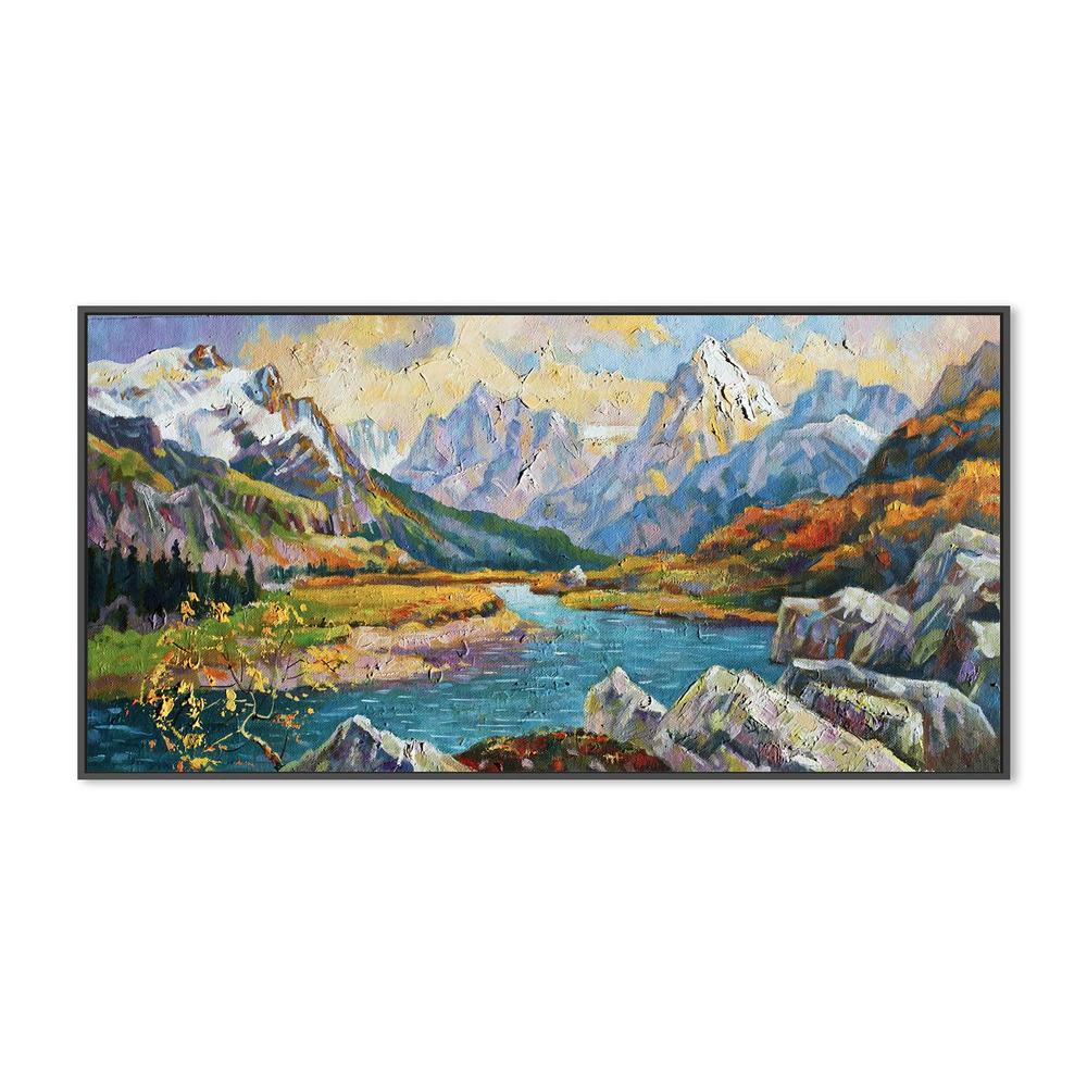 Mountain Scape , Hand-painted Canvas - Image 3