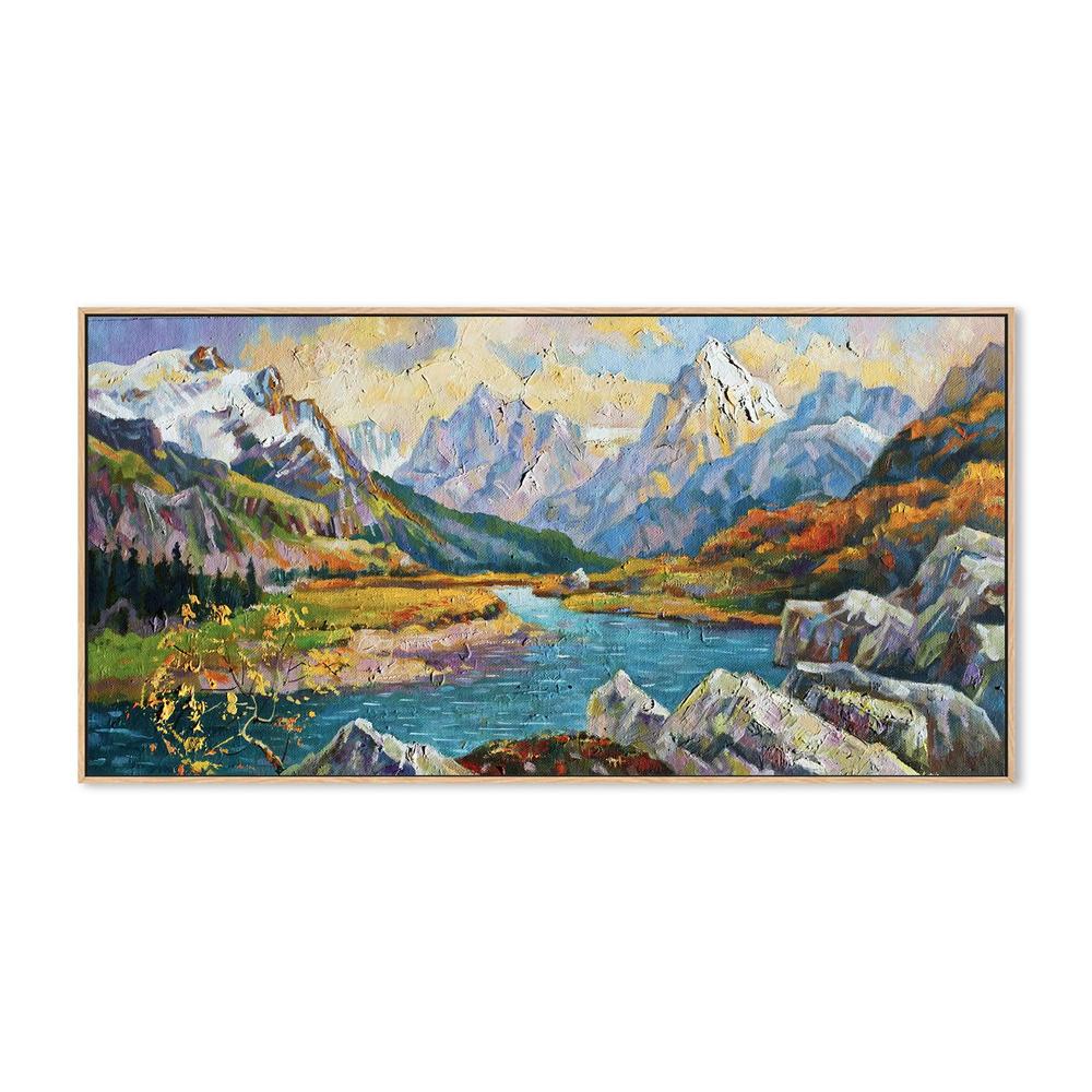 Mountain Scape , Hand-painted Canvas - Image 4