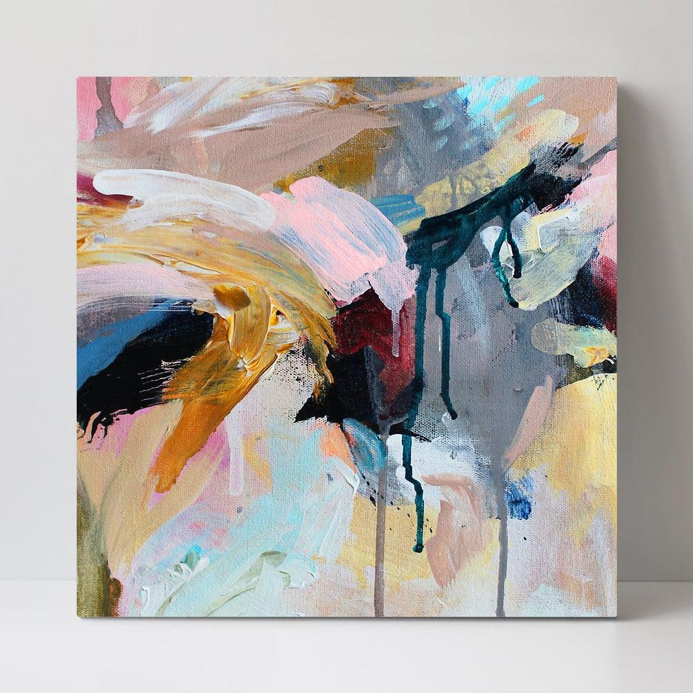 Mustard And Blush Tones, Hand-Painted Canvas - Image 3