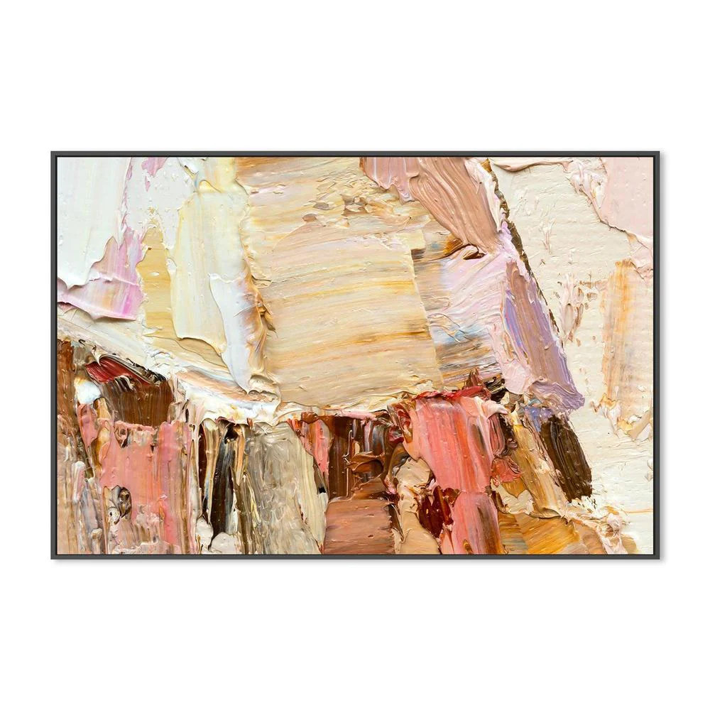 Mustard and Peach Abstract , Hand-painted Canvas - Image 5