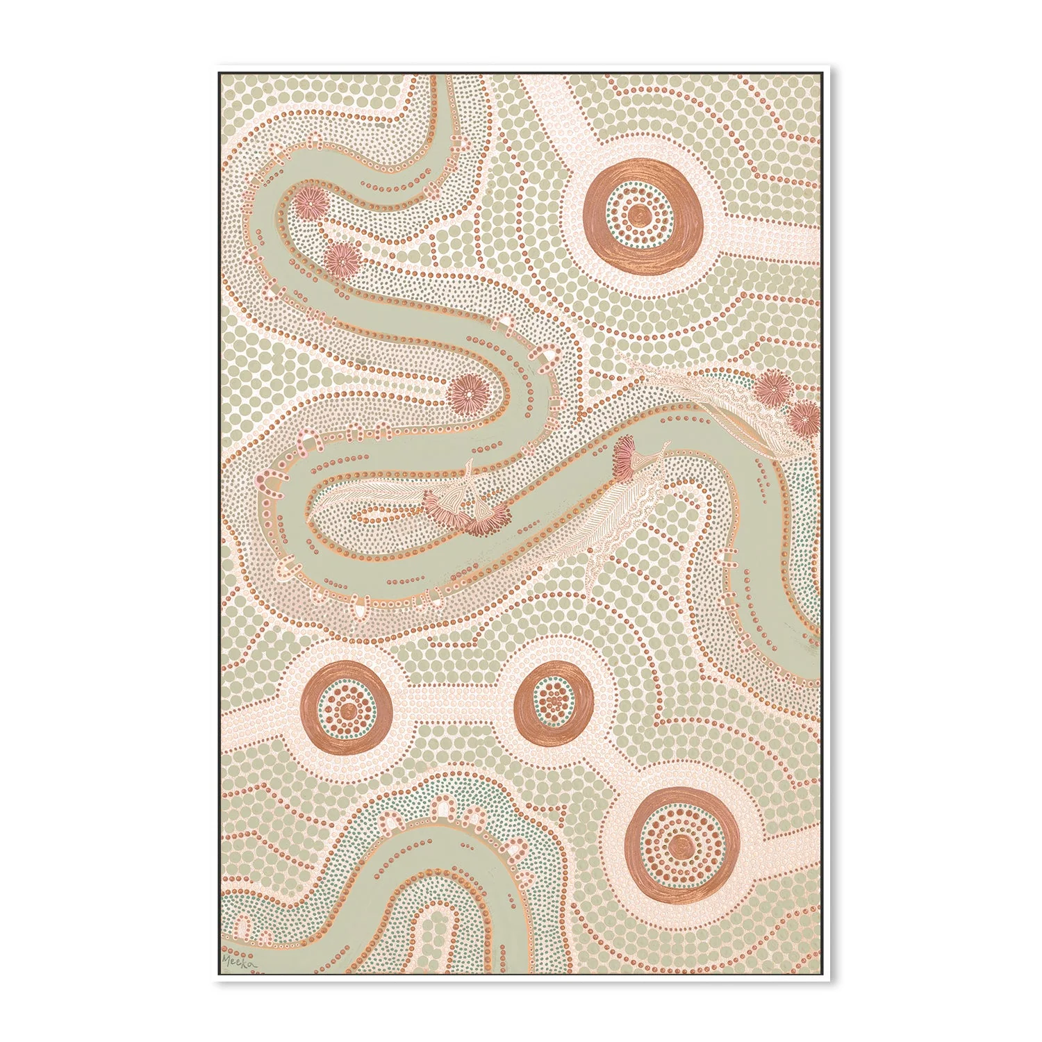 Native Journey, Pastel Green And Pink - Image 5