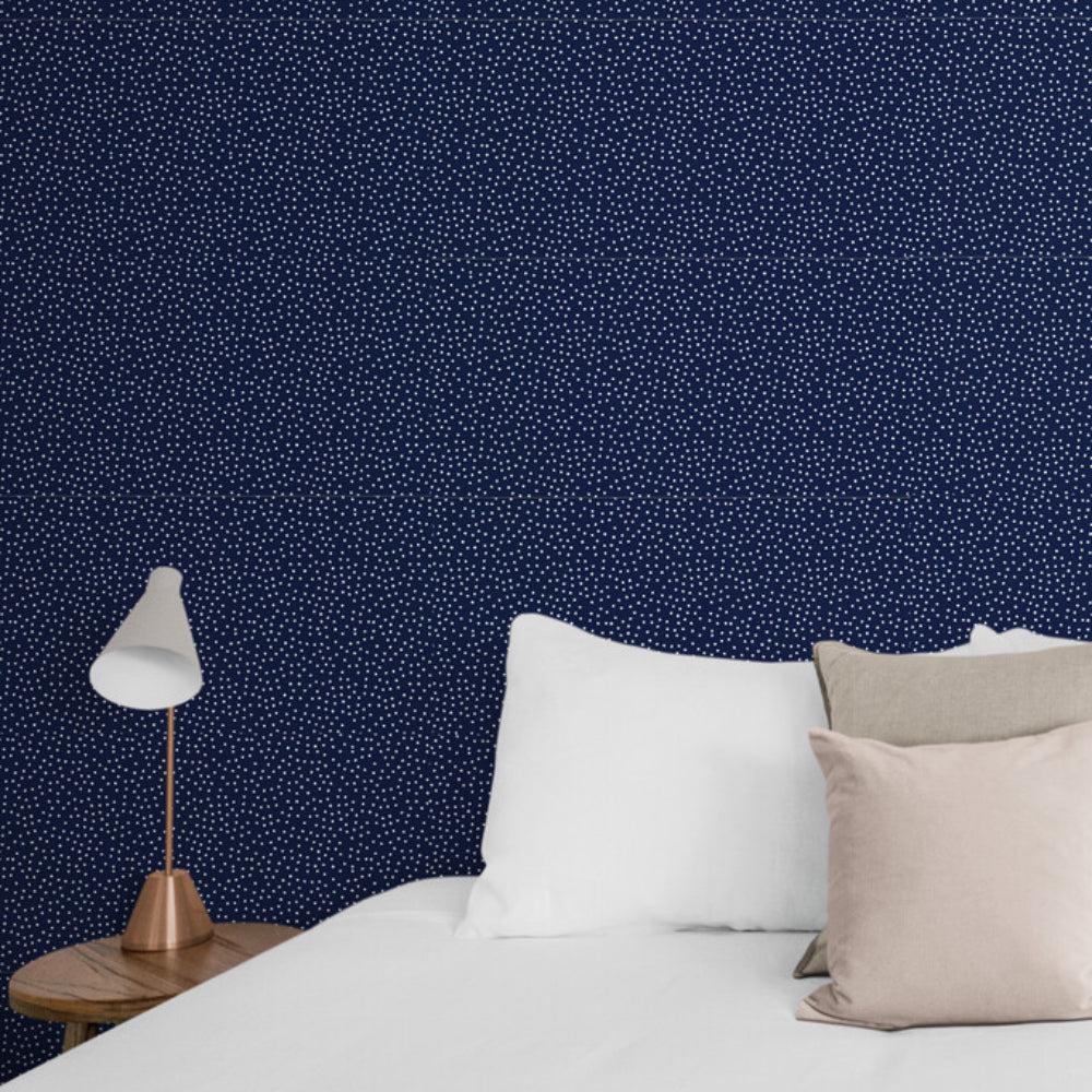 Navy And White Dots  Wallpaper - Image 2