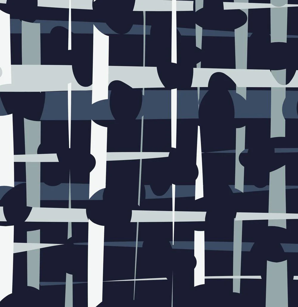 Navy Crosshatch  Wallpaper - Image 3