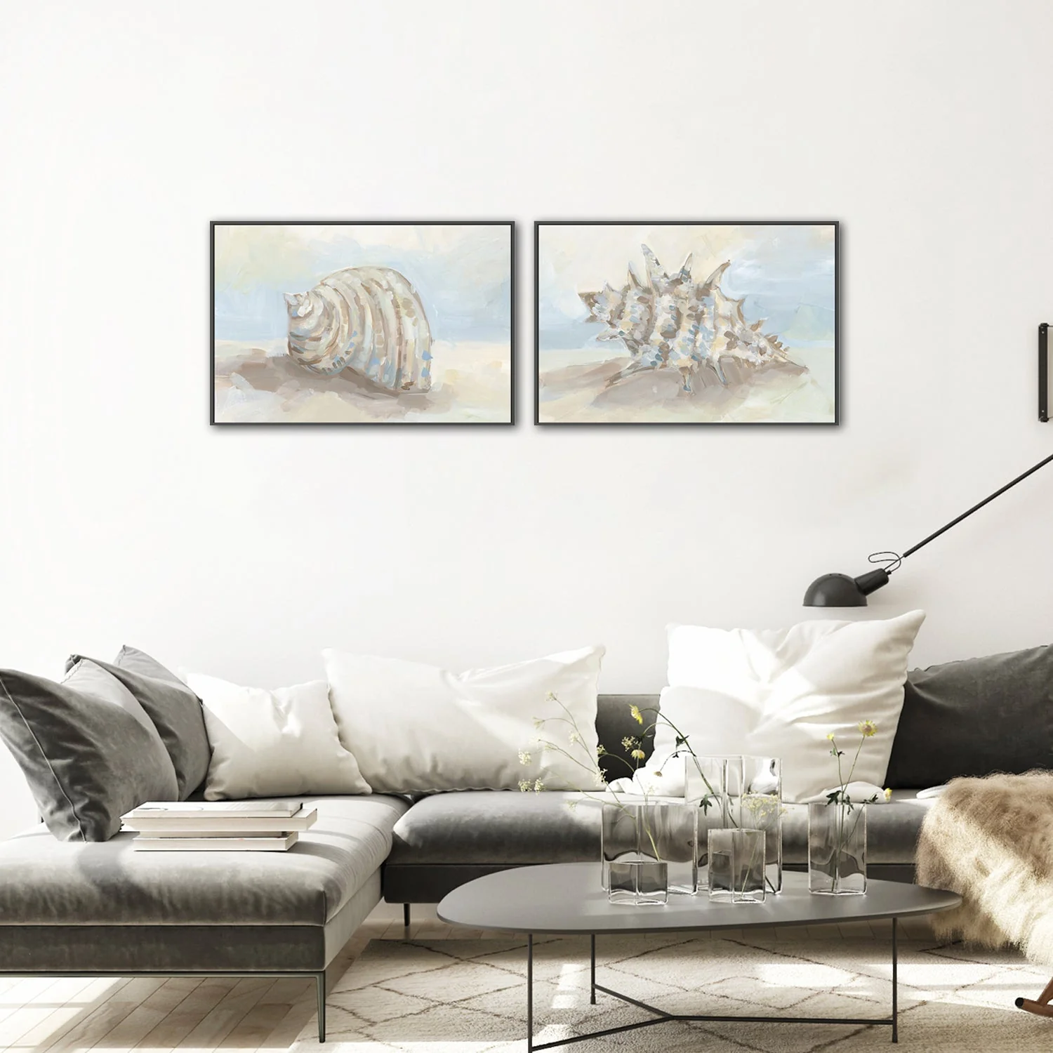 Neutral Coastal Seashell , Style A & B, Set Of 2 - Image 2