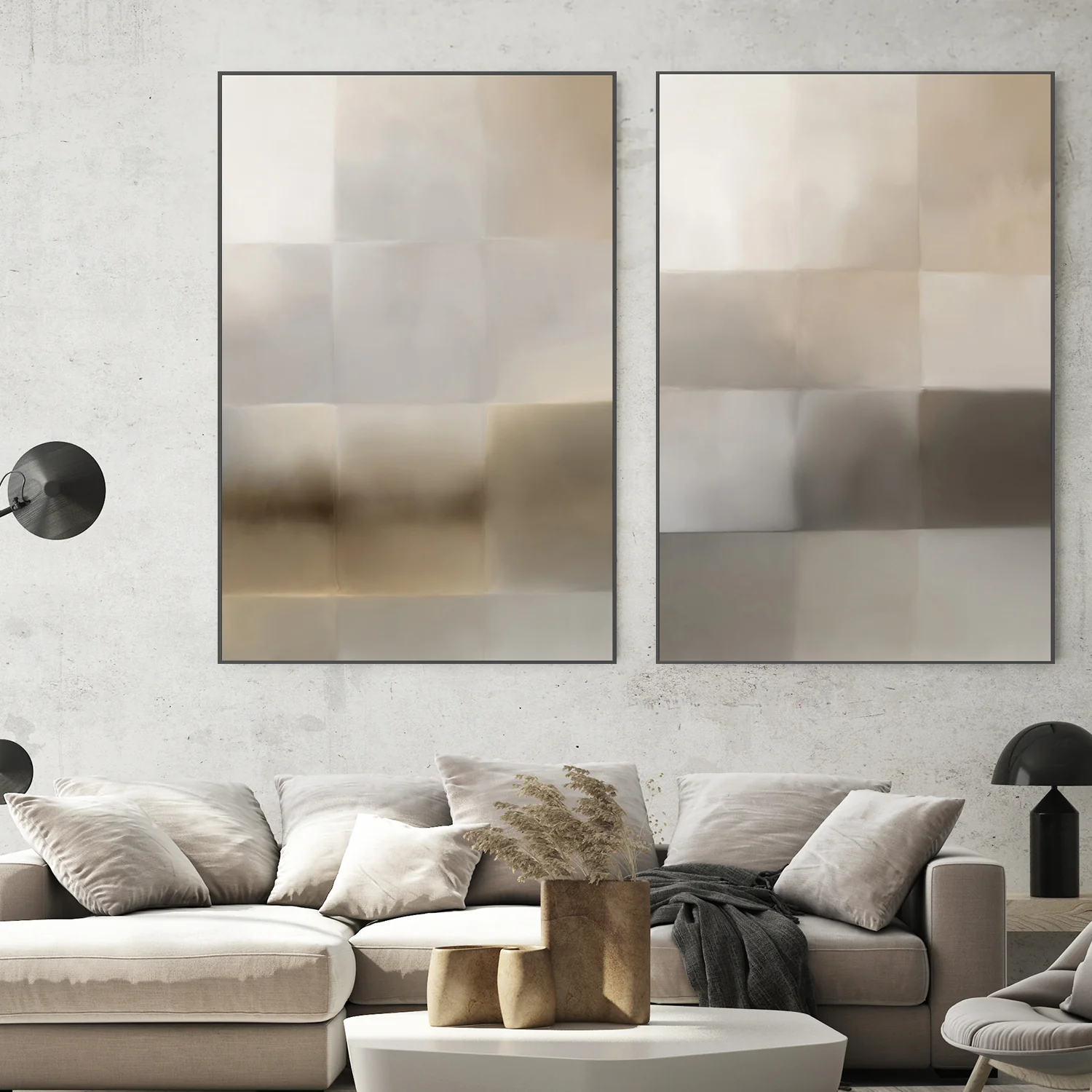 Next Time, Neutral Abstract, Style A & B, Set Of 2 - Image 2