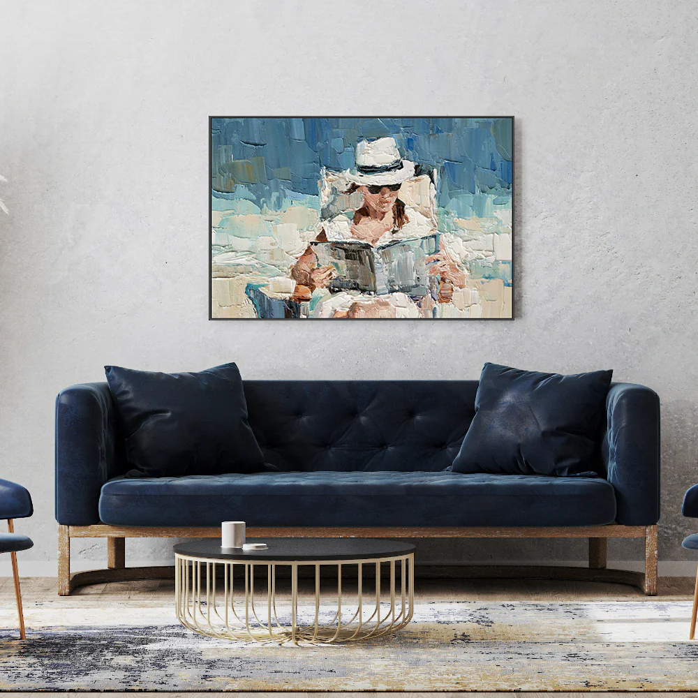 On Vacation , Hand-Painted Canvas - Image 7