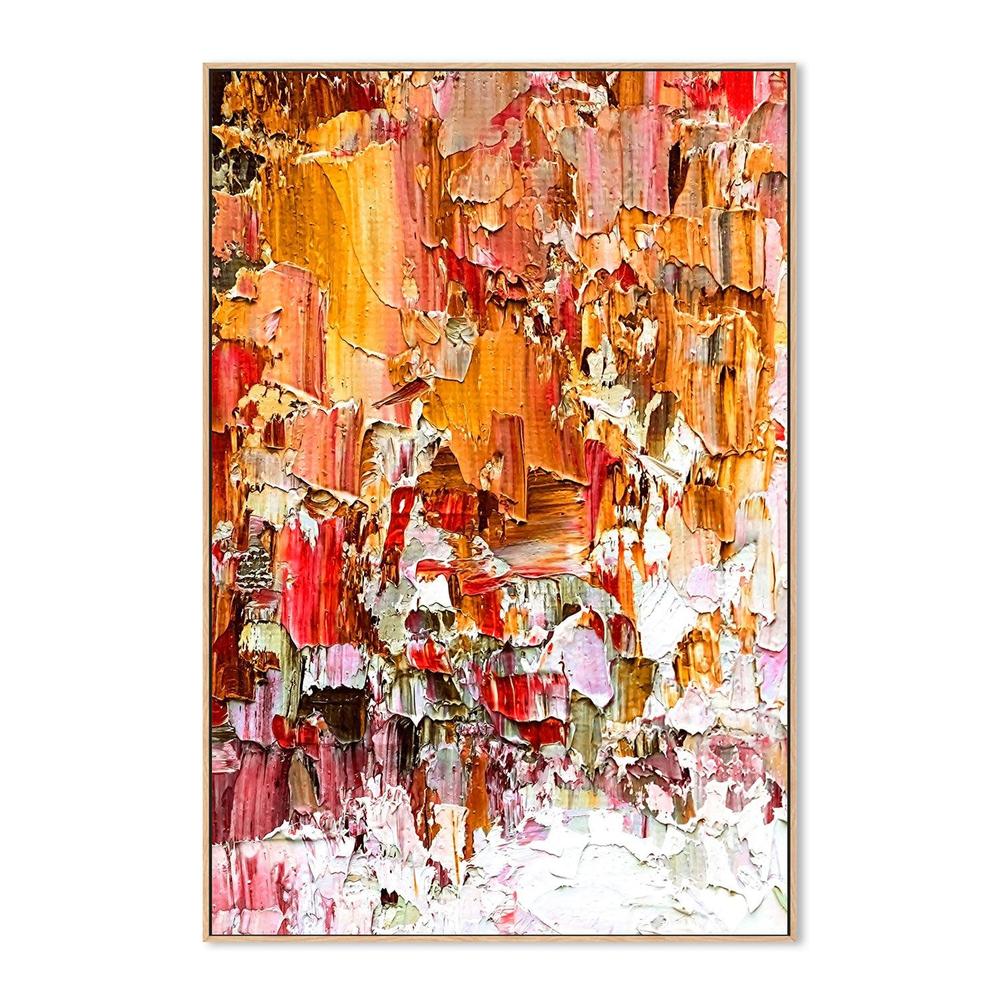Orange and Blush Passion , Hand-painted Canvas - Image 4