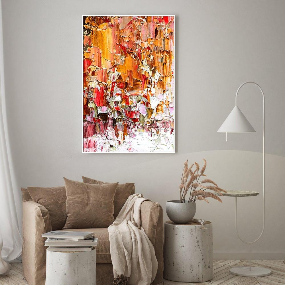 Orange and Blush Passion , Hand-painted Canvas - Image 7