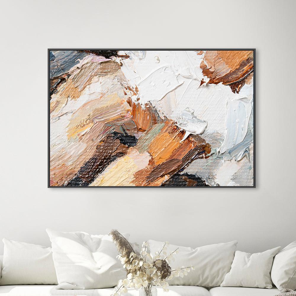 Orange and Brown Ambition , Hand-painted Canvas - Image 2