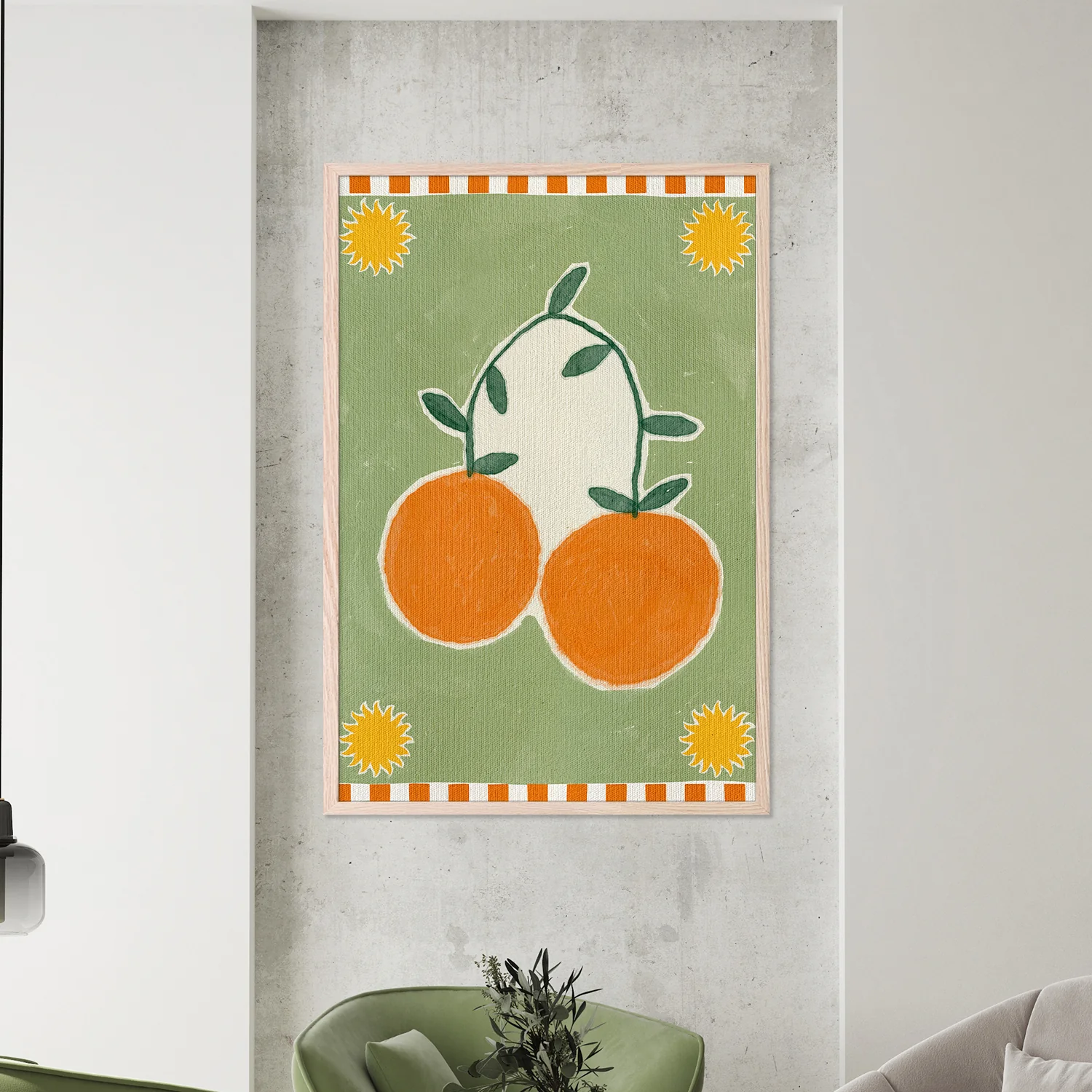 Orange Fruit On Green Background - Image 2