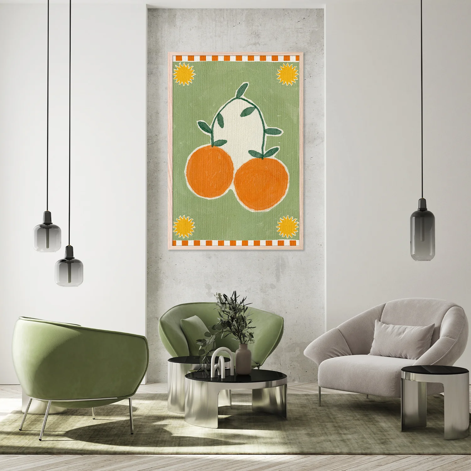 Orange Fruit On Green Background - Image 9