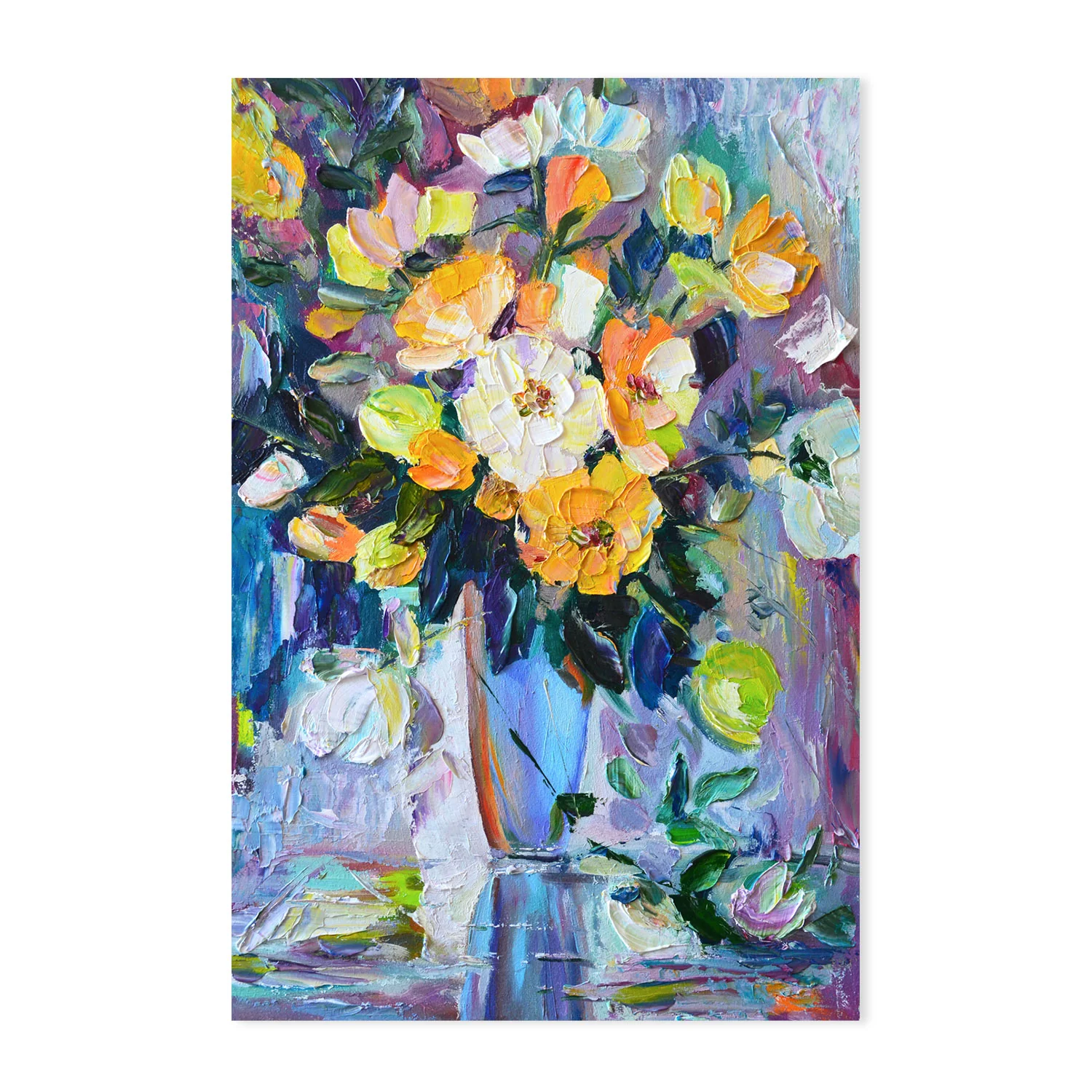 Orange Poppies , Hand-Painted Canvas