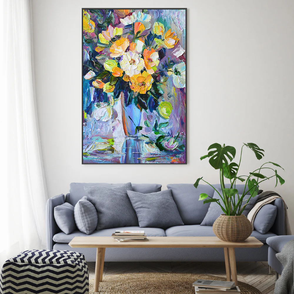 Orange Poppies , Hand-Painted Canvas - Image 2