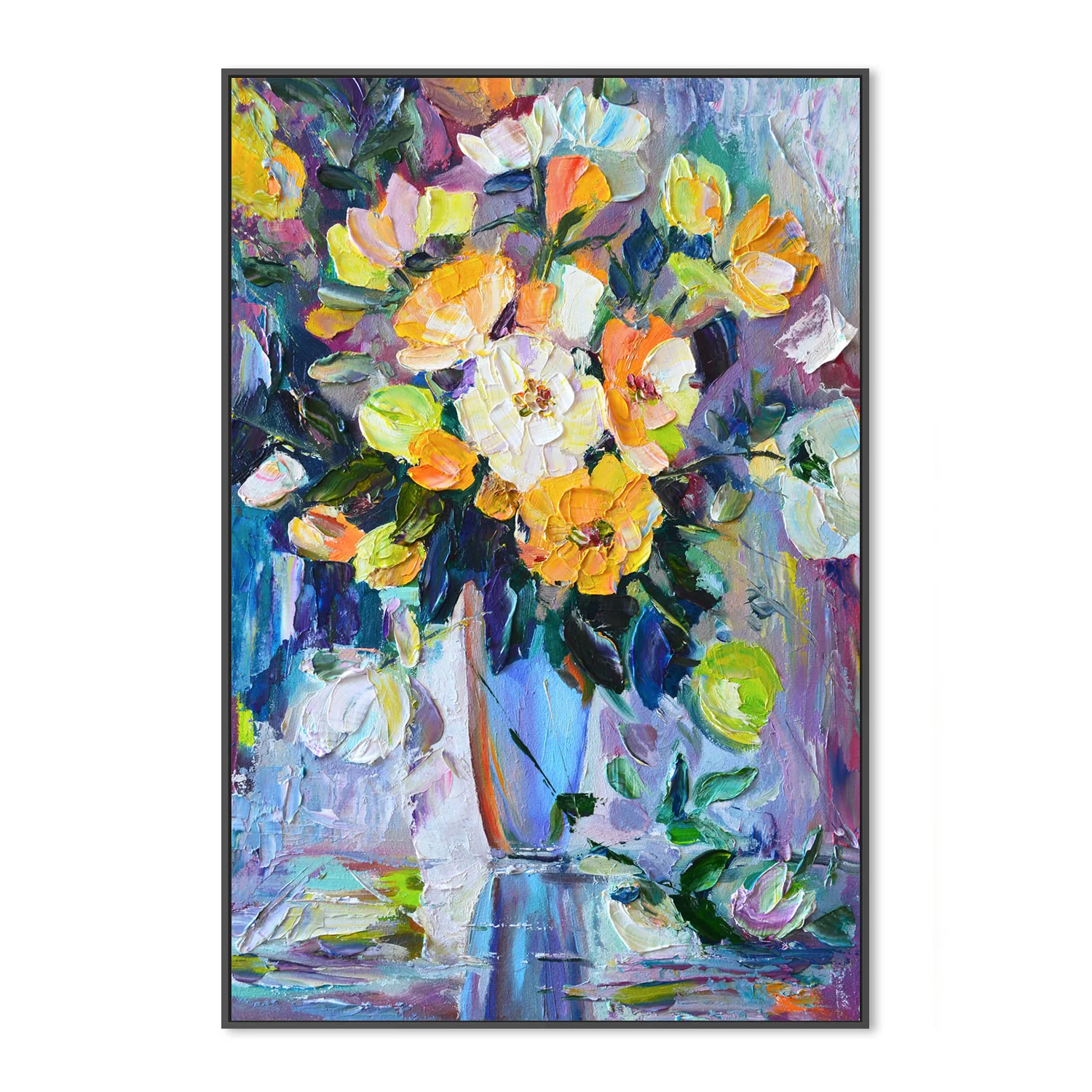 Orange Poppies , Hand-Painted Canvas - Image 3