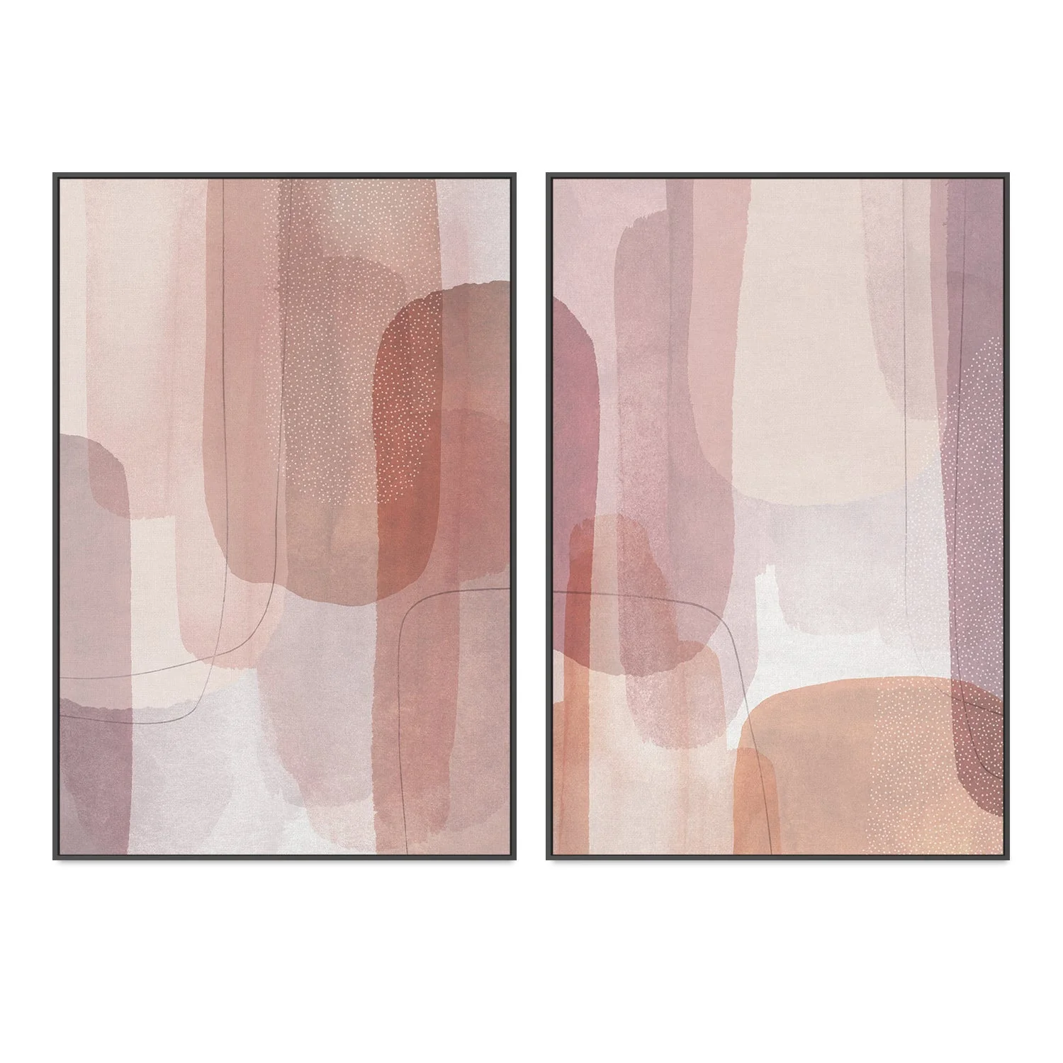 Painted Curves Pink, Style A & Style B, Set Of 2 - Image 3