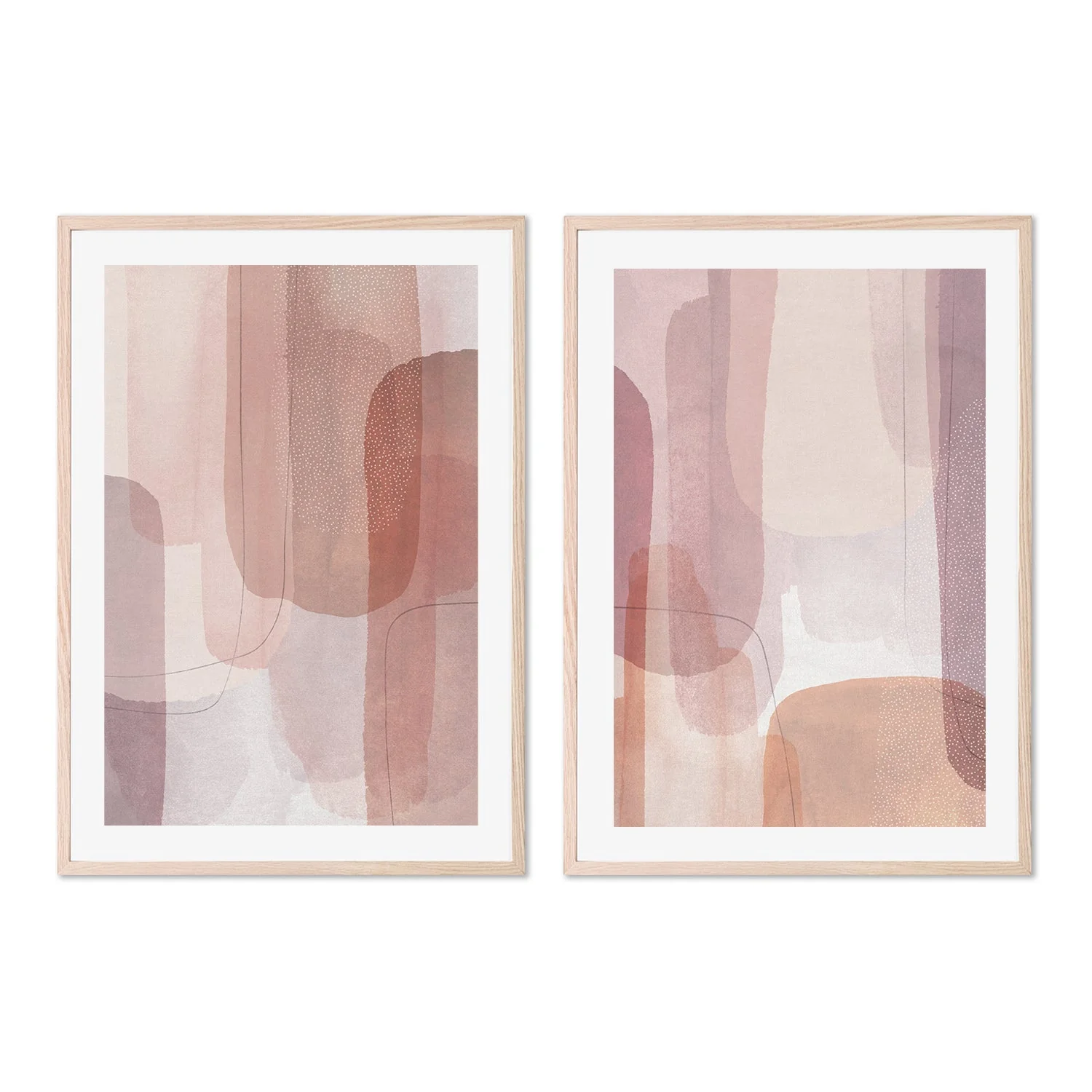 Painted Curves Pink, Style A & Style B, Set Of 2 - Image 6