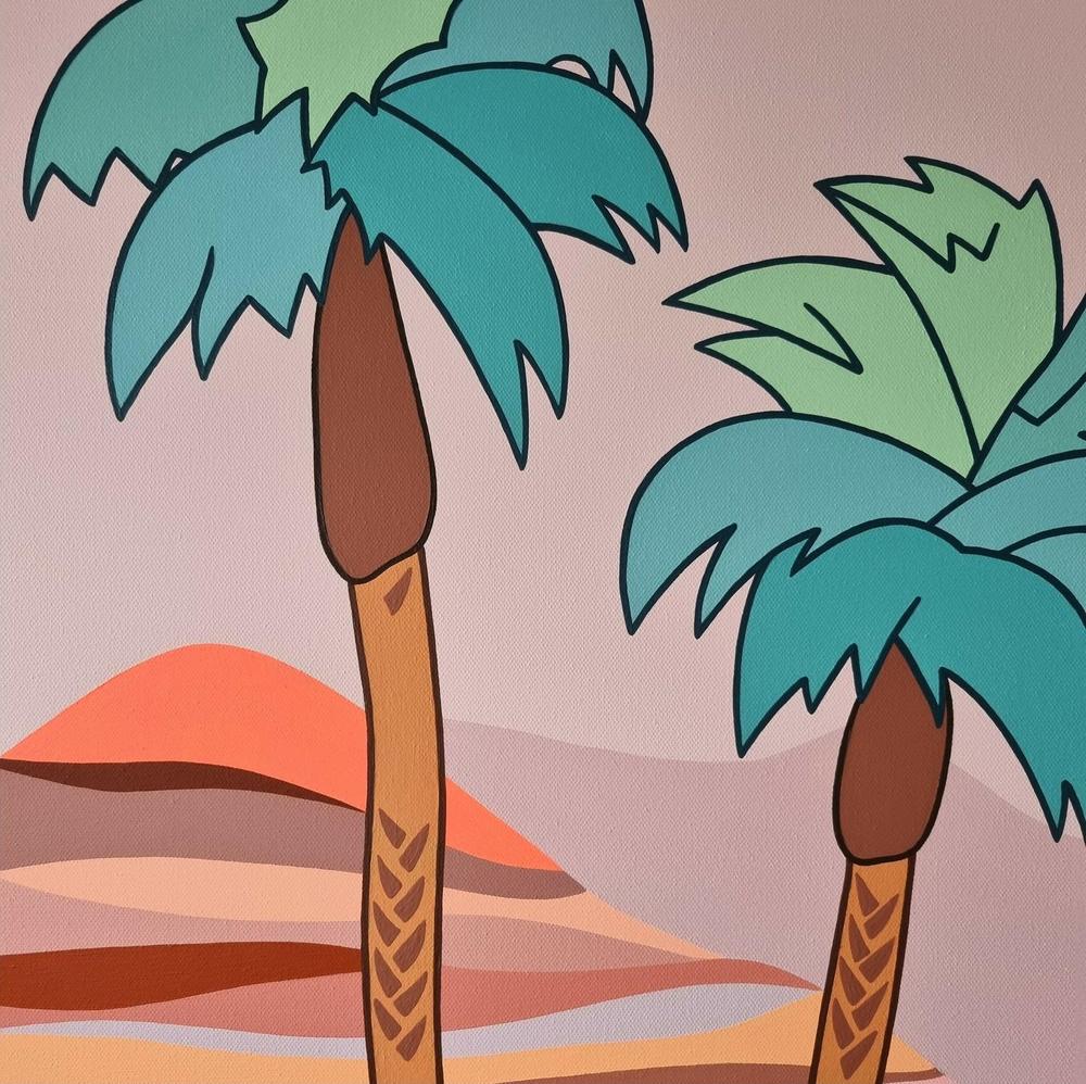 Palm Springs #7, Original Hand-Painted Canvas By Michelle Jirsensky - Image 3