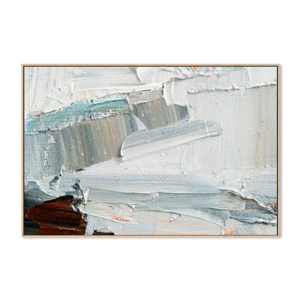 Pastel Blue Layers , Hand-painted Canvas - Image 4
