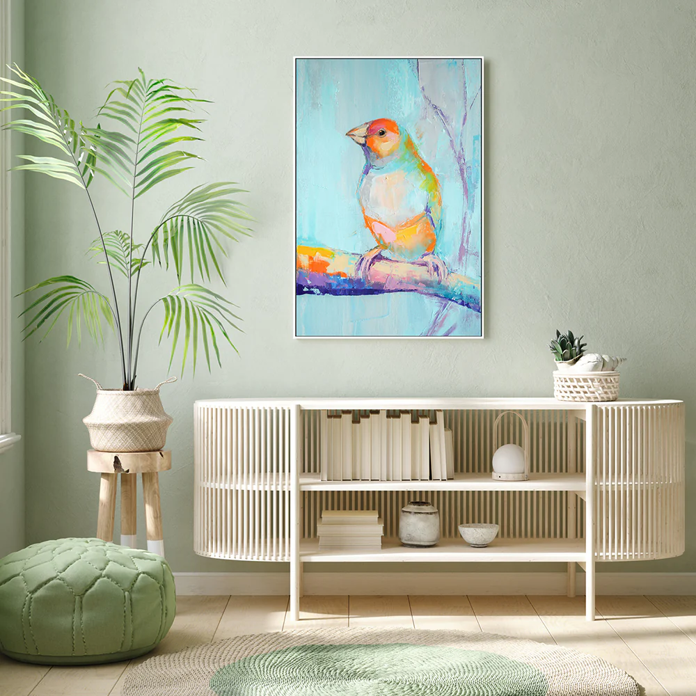 Pastel Coloured Bird, Style A , Hand-painted Canvas - Image 2