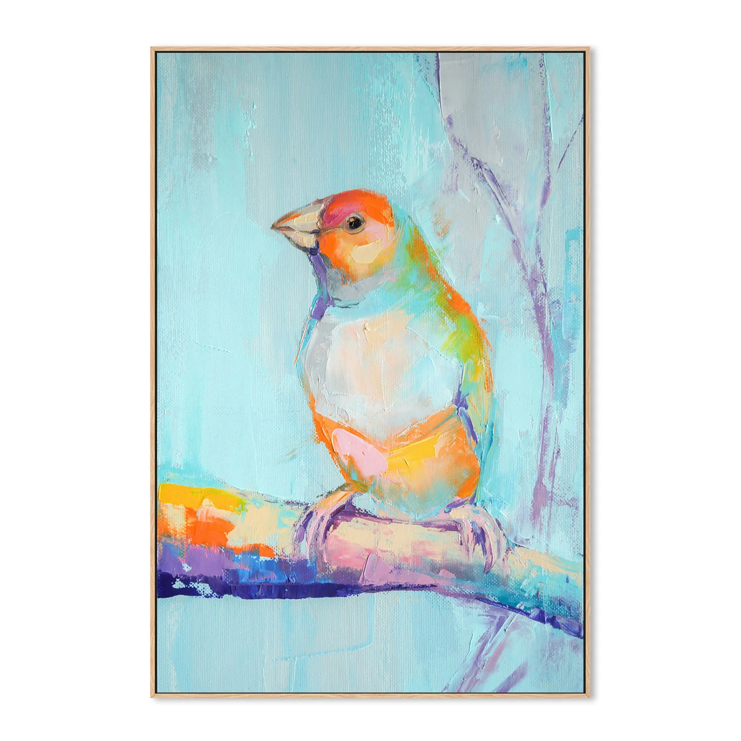 Pastel Coloured Bird, Style A , Hand-painted Canvas - Image 4