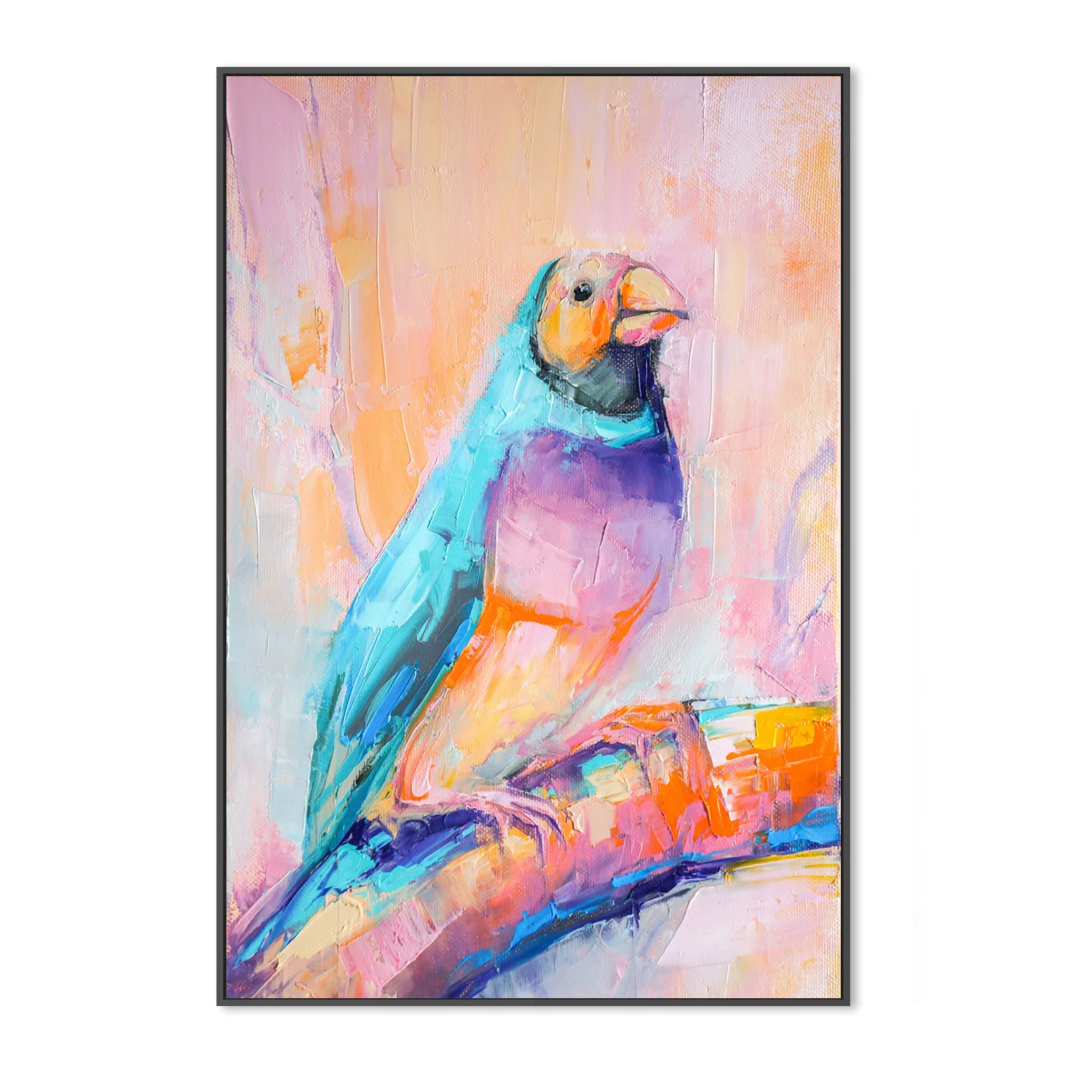 Pastel Coloured Bird, Style B , Hand-painted Canvas - Image 3
