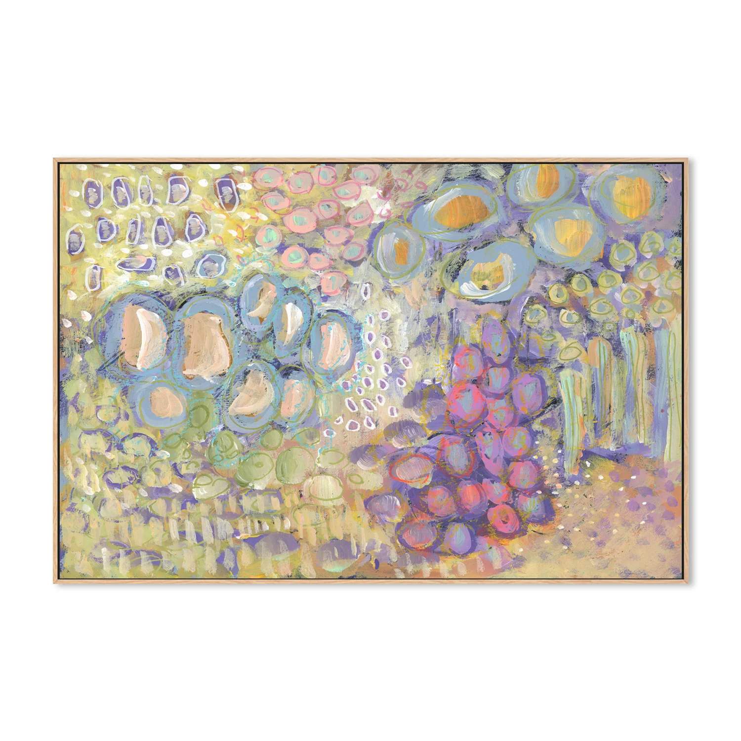 Pastel Garden , Hand-Painted Canvas - Image 4