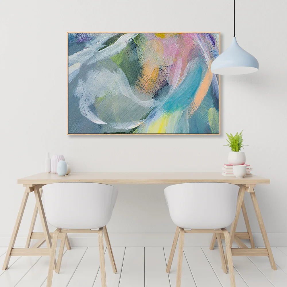 Pastel Rainbow Abstract , Hand-painted Canvas - Image 2