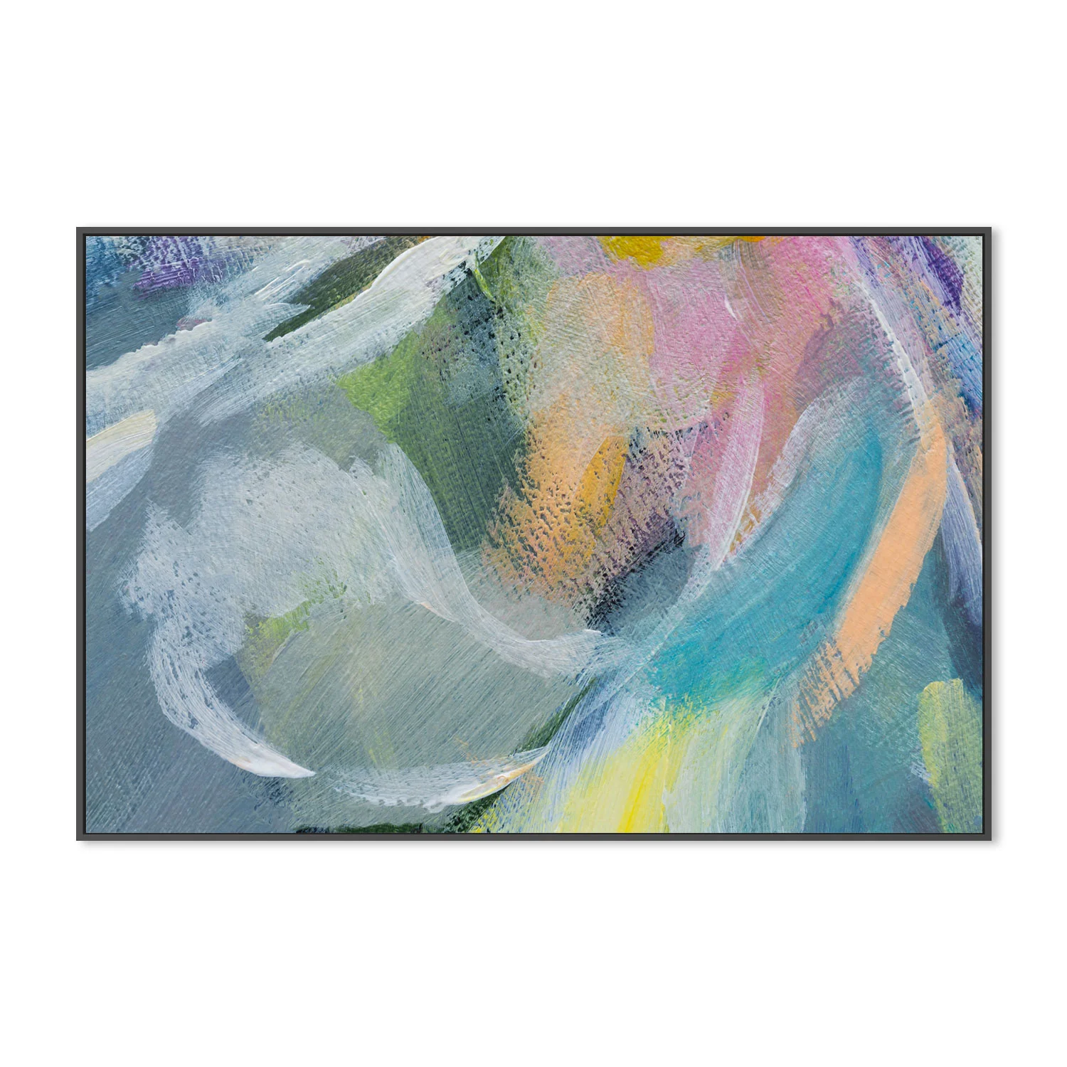 Pastel Rainbow Abstract , Hand-painted Canvas - Image 3