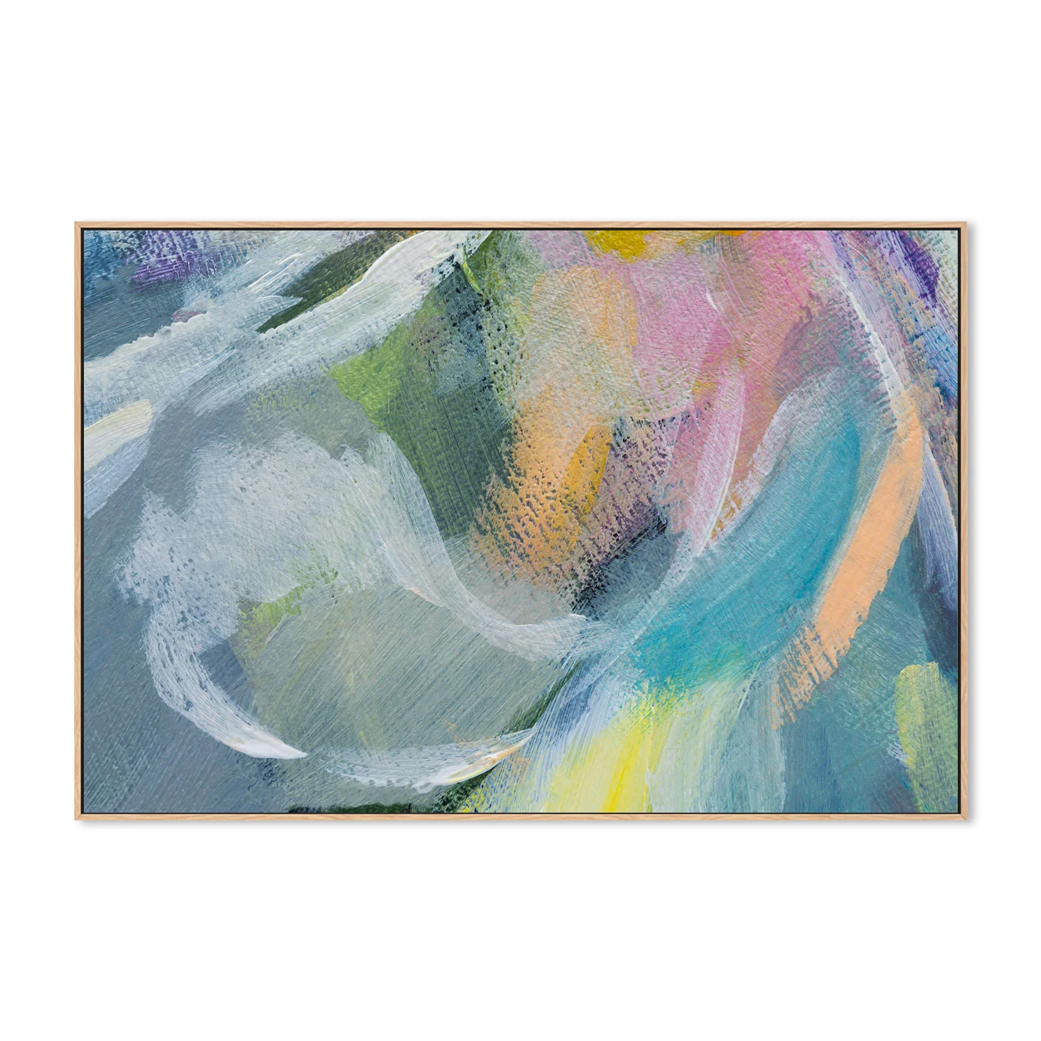 Pastel Rainbow Abstract , Hand-painted Canvas - Image 4
