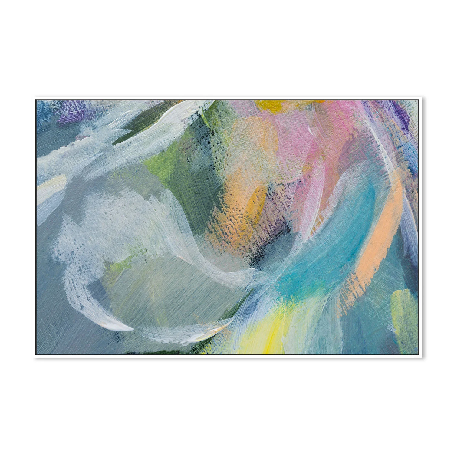 Pastel Rainbow Abstract , Hand-painted Canvas - Image 5
