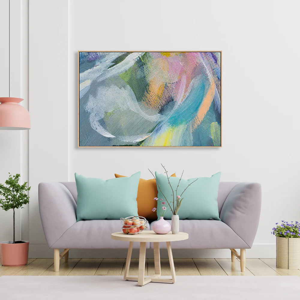Pastel Rainbow Abstract , Hand-painted Canvas - Image 7