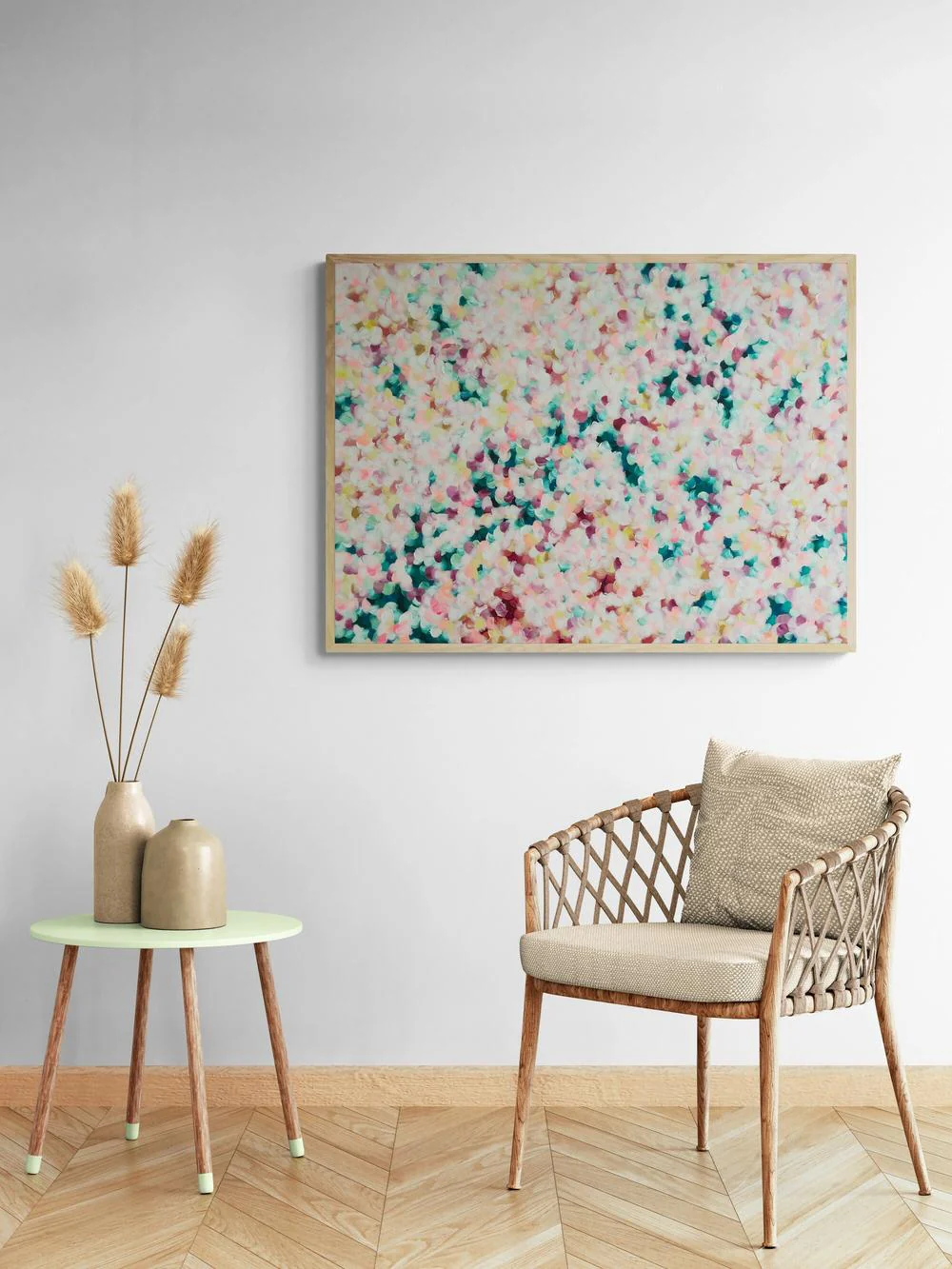 Peach and Cherry Blossoms , Original Artwork - Image 2