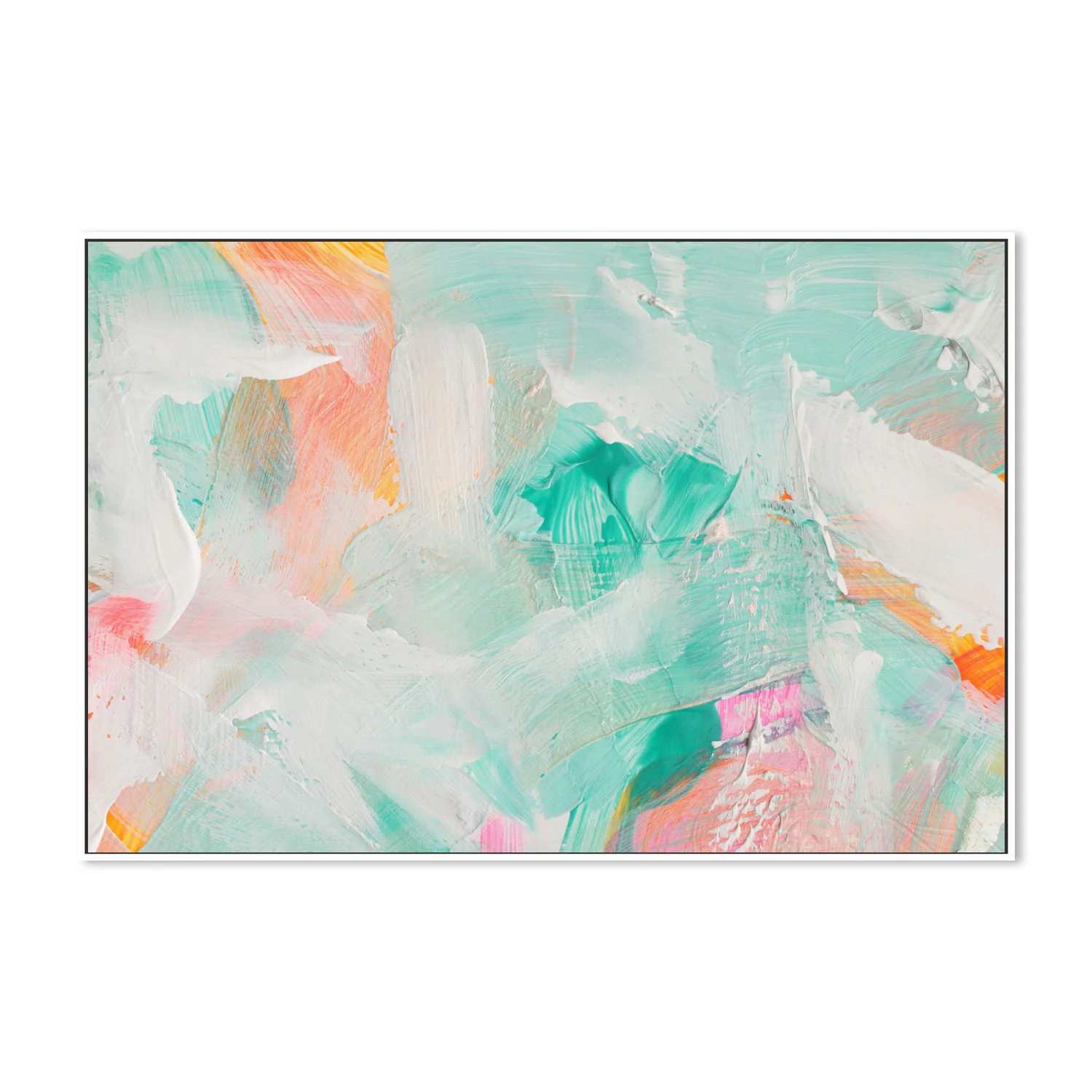 Peachy Green , Hand-painted Canvas - Image 5