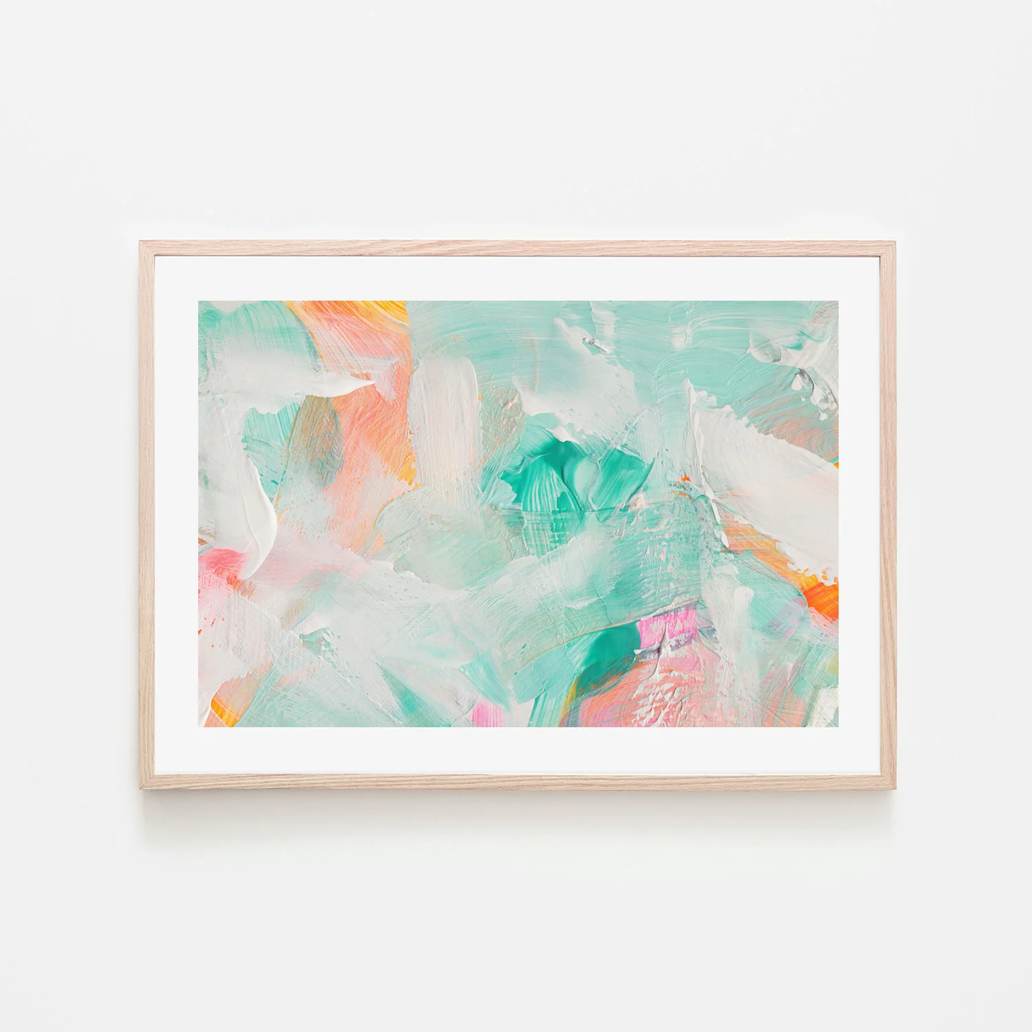 Peachy Green , Hand-painted Canvas - Image 6