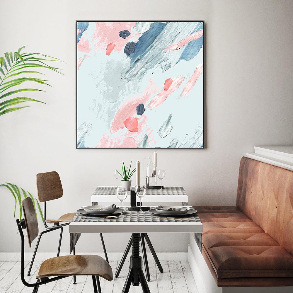 Pink and Mint Love , Hand-painted Canvas - Image 7