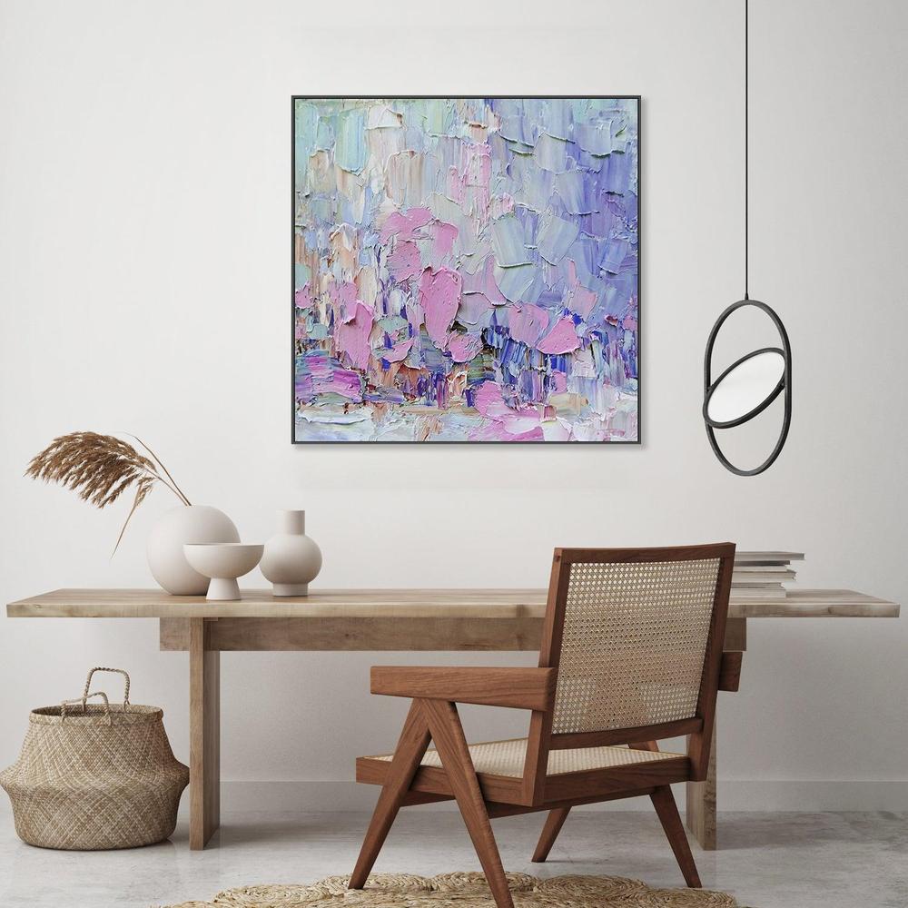 Pink and Purple Kisses , Hand-painted Canvas - Image 2