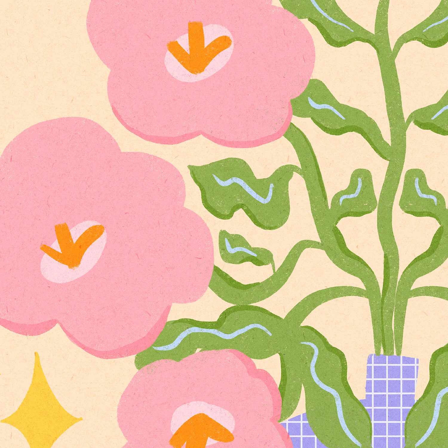 Pink Retro Flowers in a Vase Illustration - Image 10