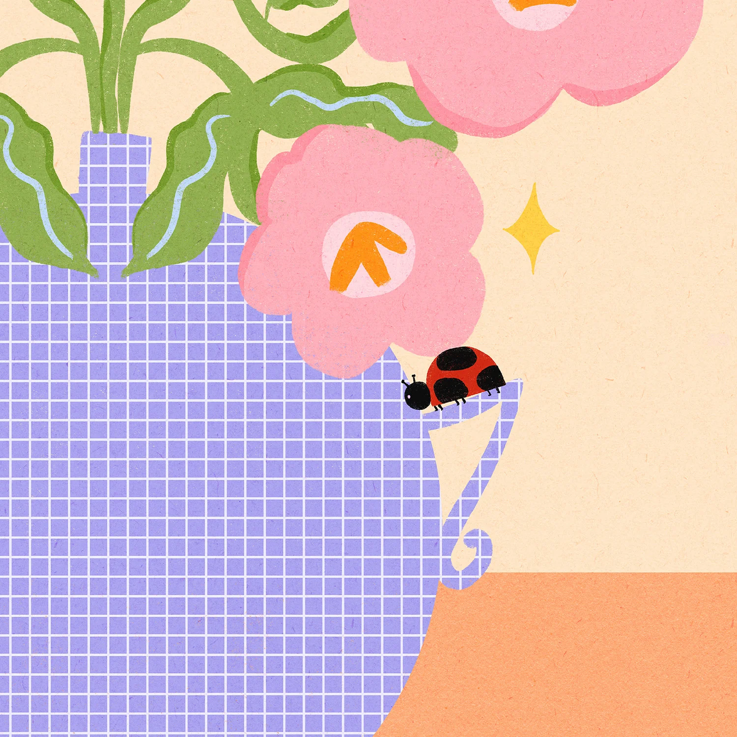 Pink Retro Flowers in a Vase Illustration - Image 11