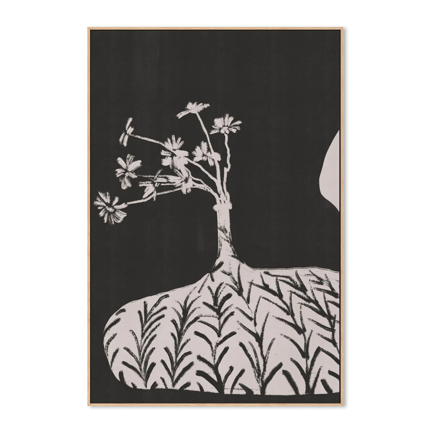 Plump Vase With Slender Flowers - Image 4
