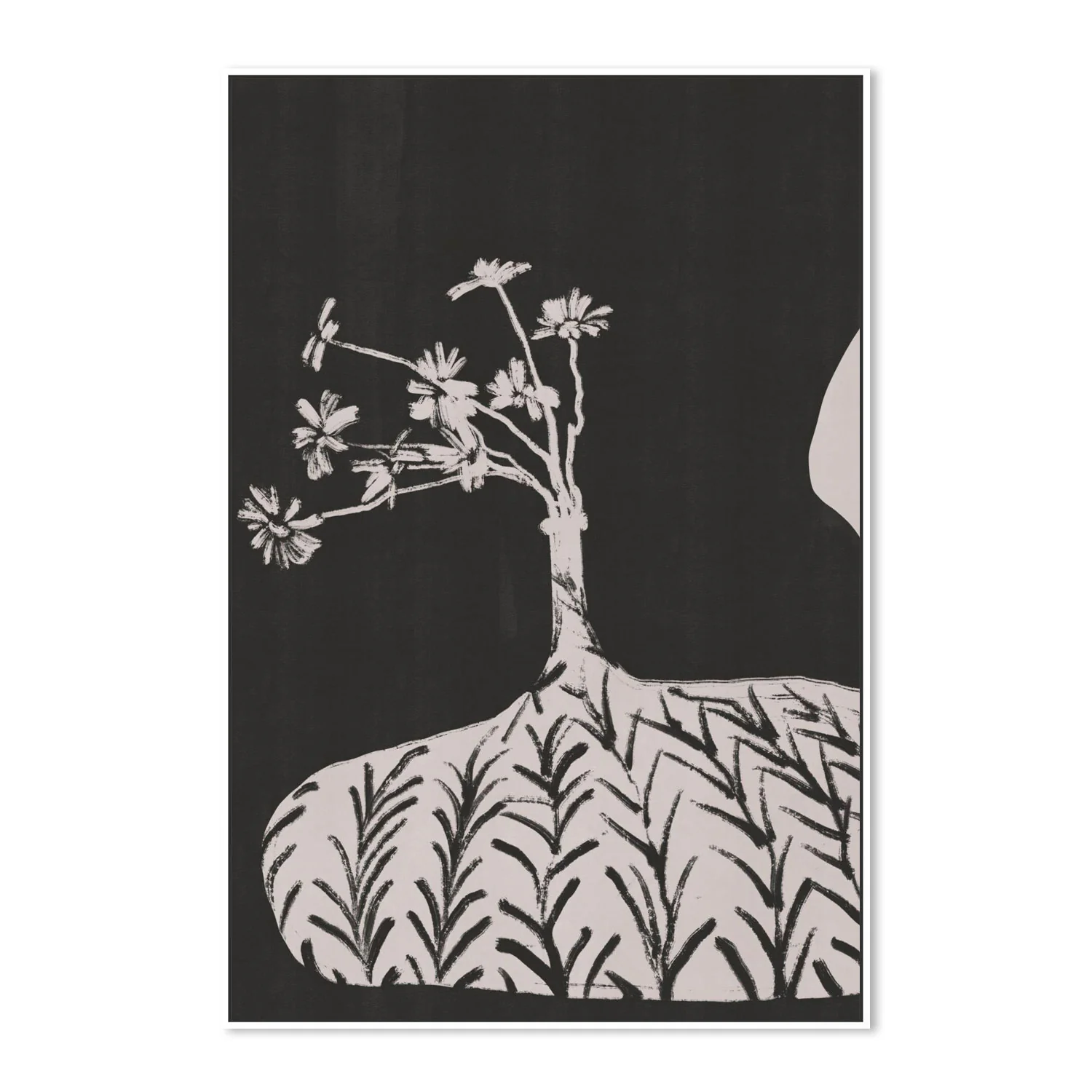 Plump Vase With Slender Flowers - Image 5