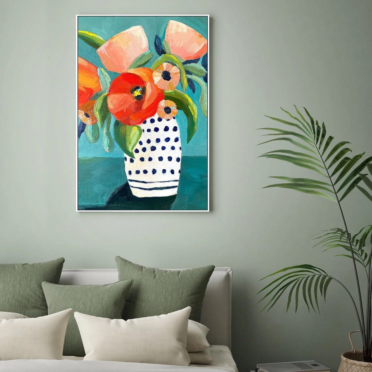 Poppies In A Polka Dot Vase - Image 7