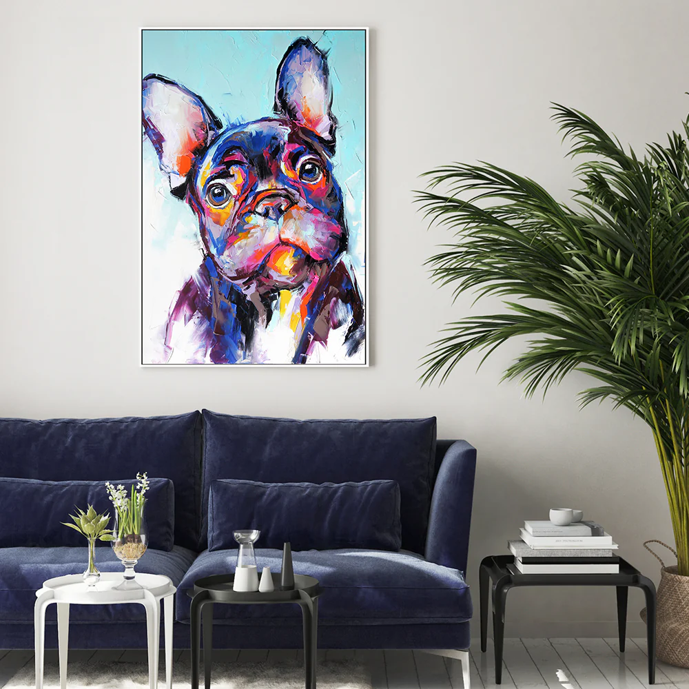 Purple Puppy Love , Hand-painted Canvas - Image 2