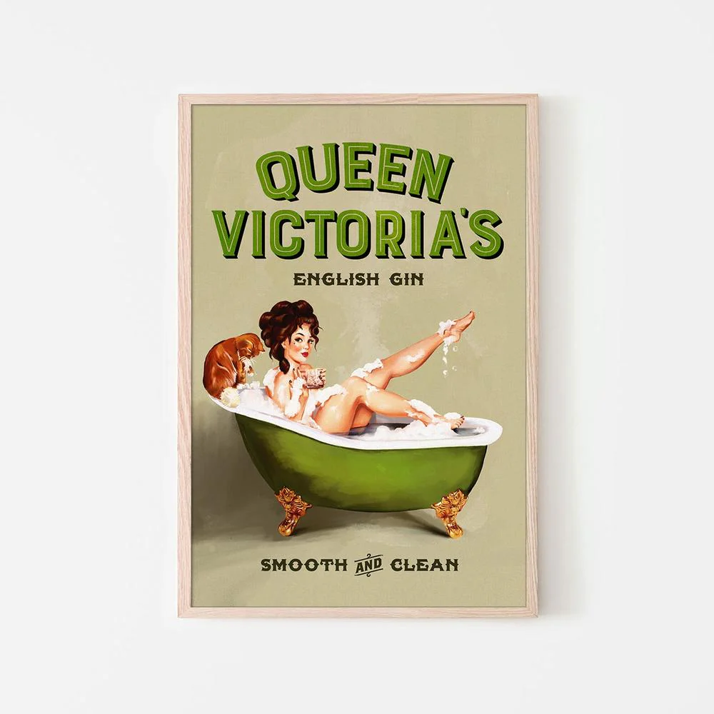 Queen Victoria English Gin Bath Pinup Girl - Image 6