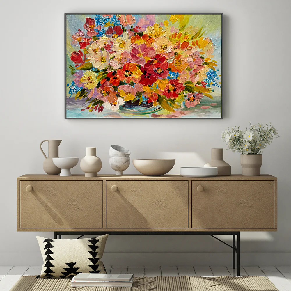 Rainbow Bouquet, Hand-Painted Canvas - Image 2