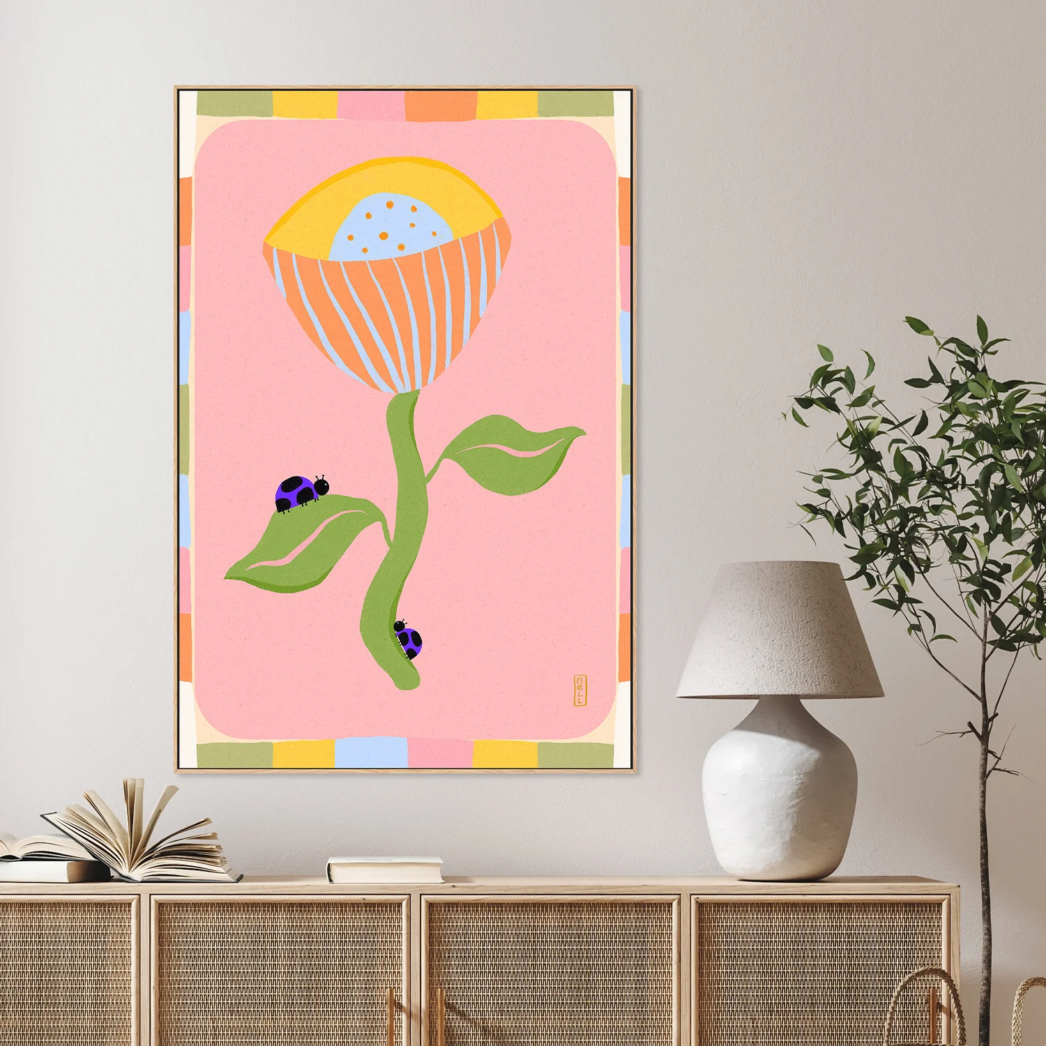 Retro Bell Flower and Ladybirds - Image 2