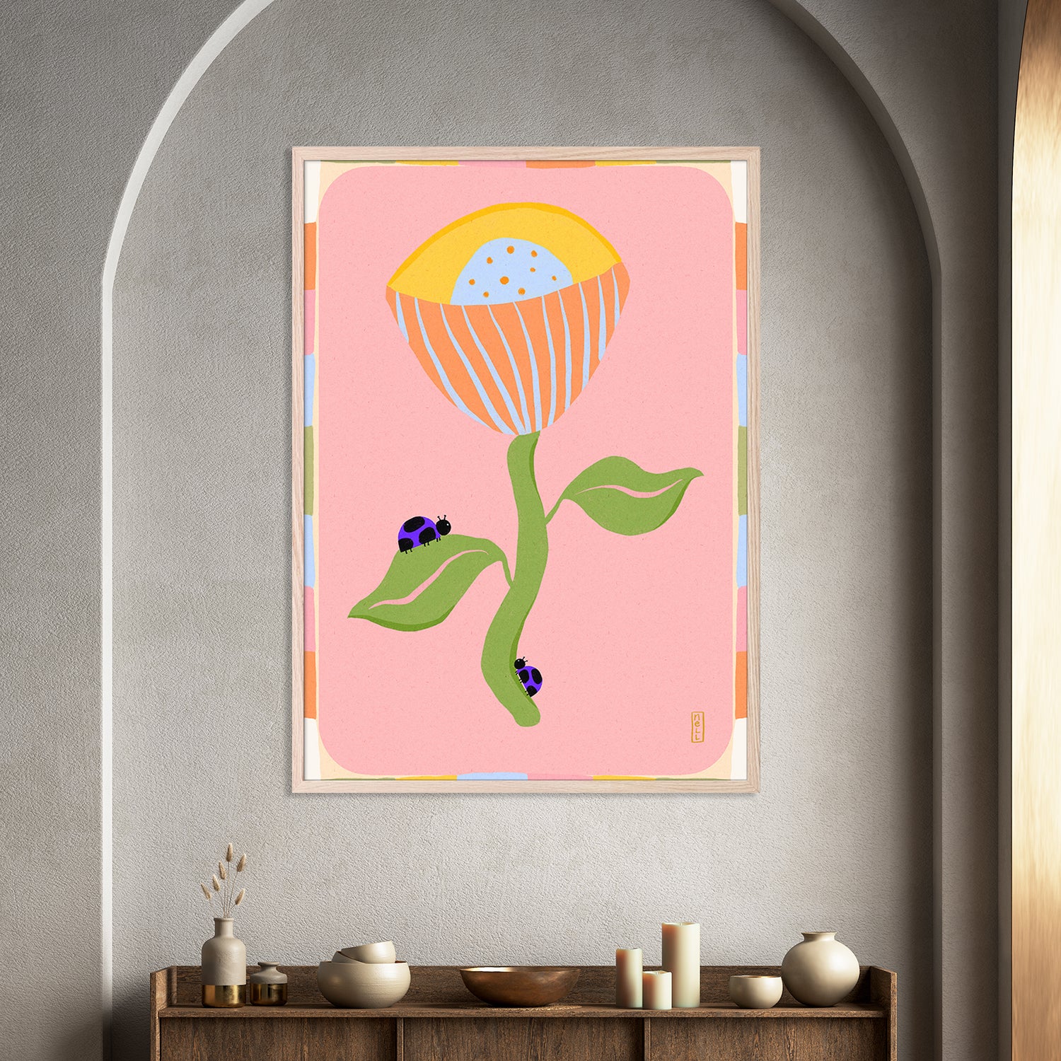 Retro Bell Flower and Ladybirds - Image 7